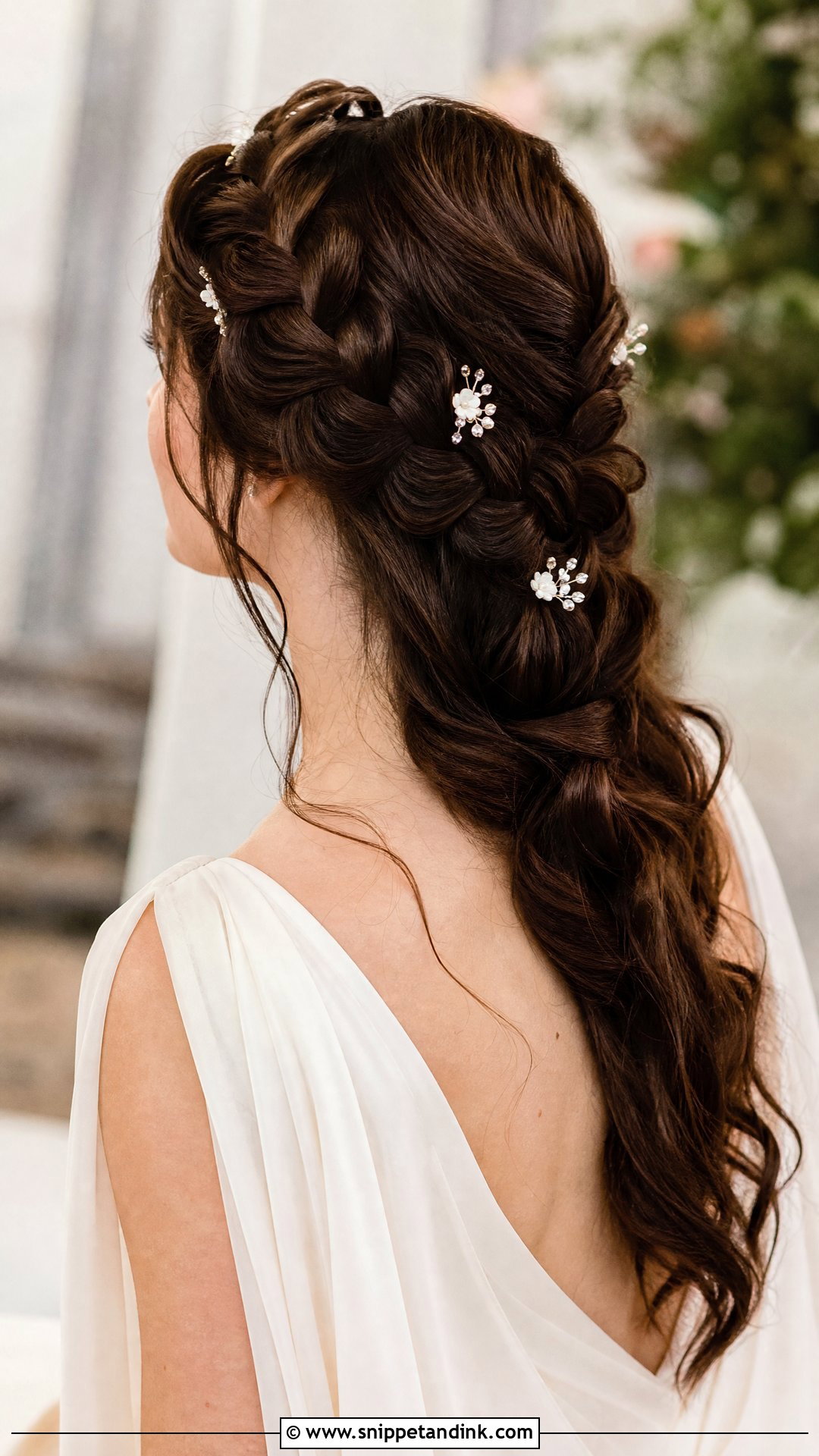 Dark Bridal Braided Crown - Snippet and Ink - 15 Dark Bridal Hair Ideas