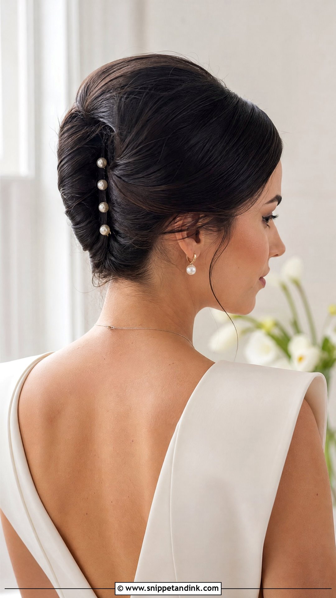 Dark Bridal French Twist - Snippet and Ink - 15 Dark Bridal Hair Ideas