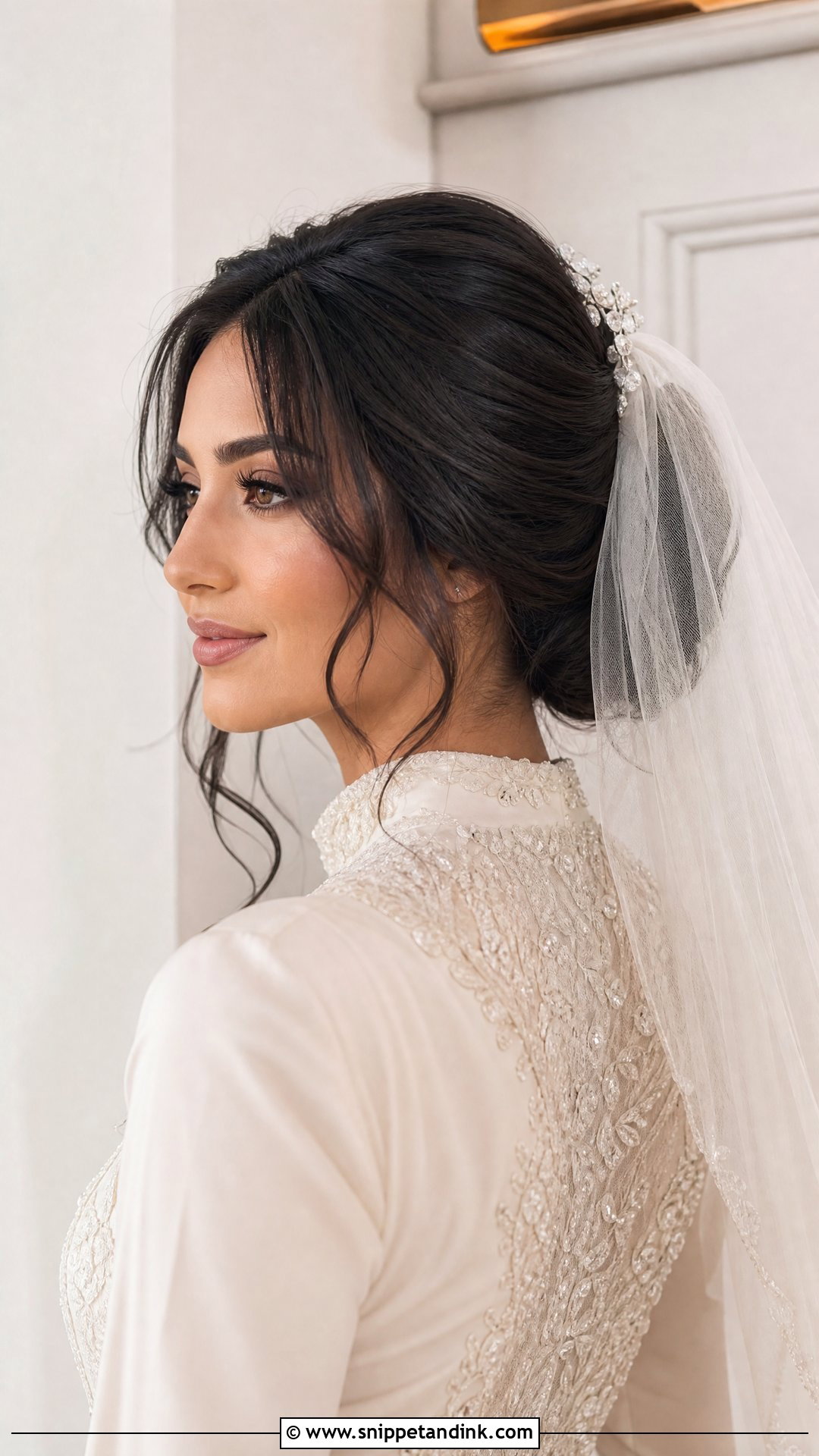 Dark Bridal Hair With Veil - Snippet and Ink - 15 Dark Bridal Hair Ideas