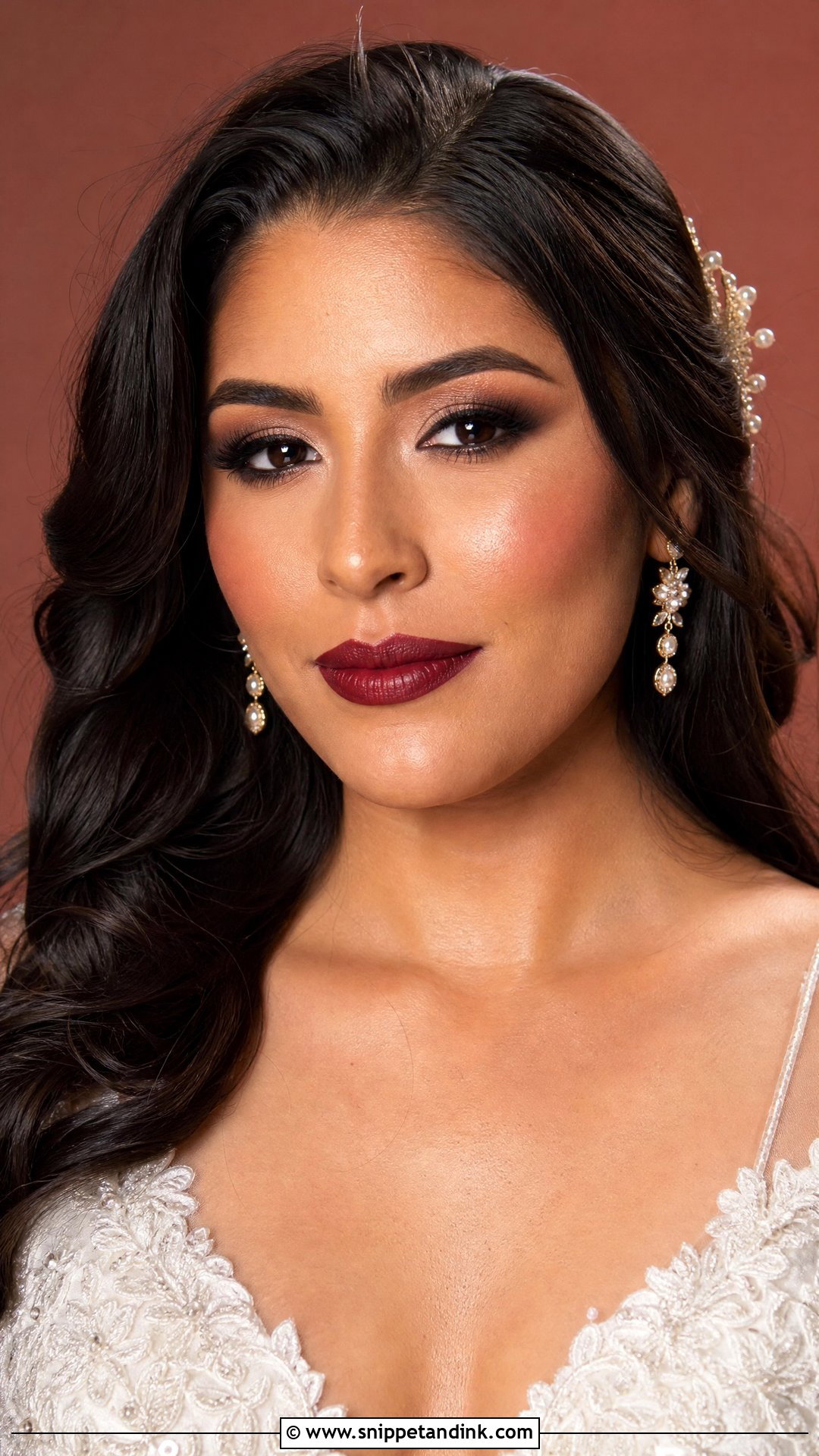 Dark Bridal Makeup With Berry Lip - Snippet and Ink - 20 Dark Bridal Makeup Ideas