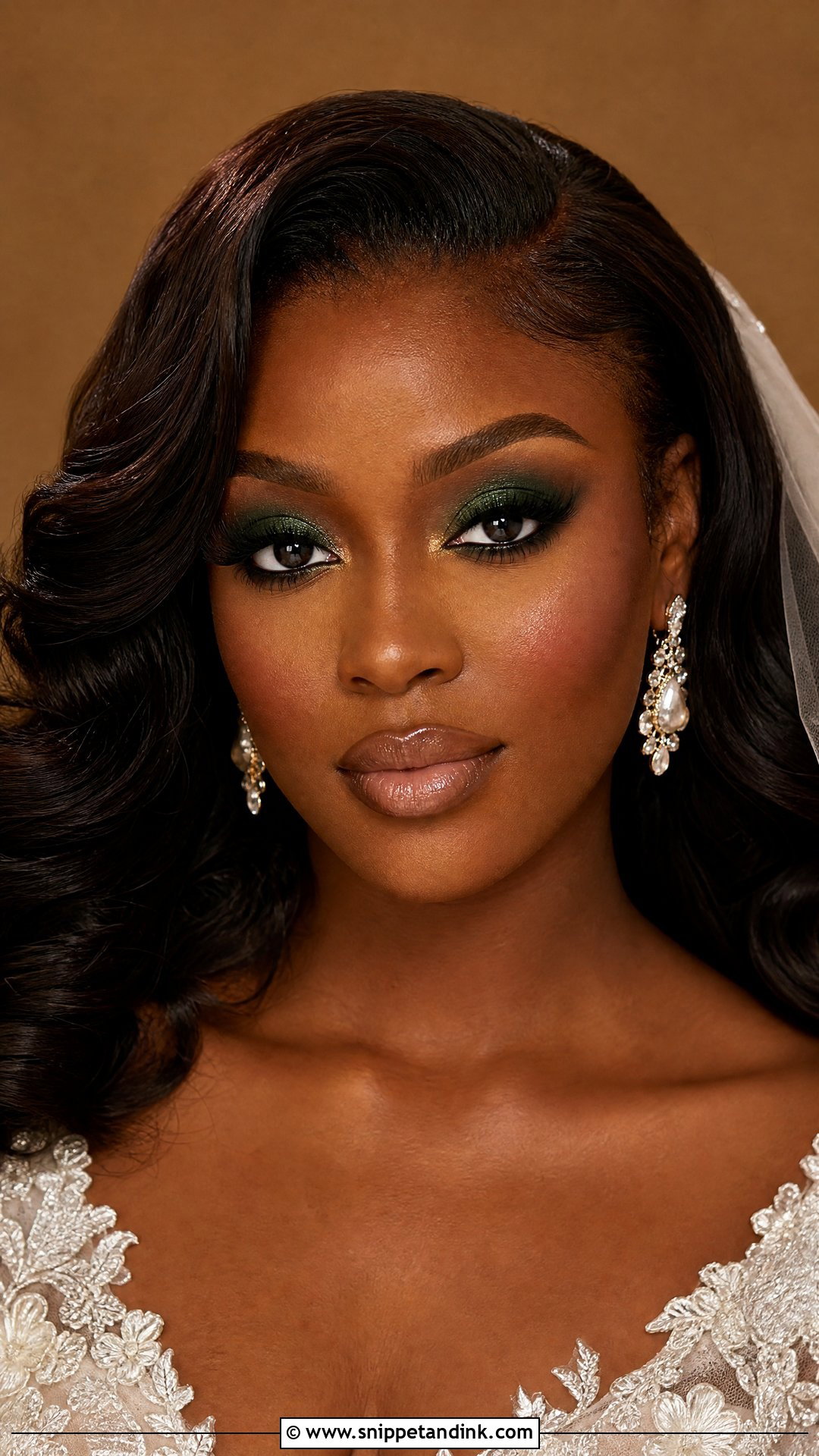 Dark Bridal Makeup With Emerald Eyes - Snippet and Ink - 20 Dark Bridal Makeup Ideas