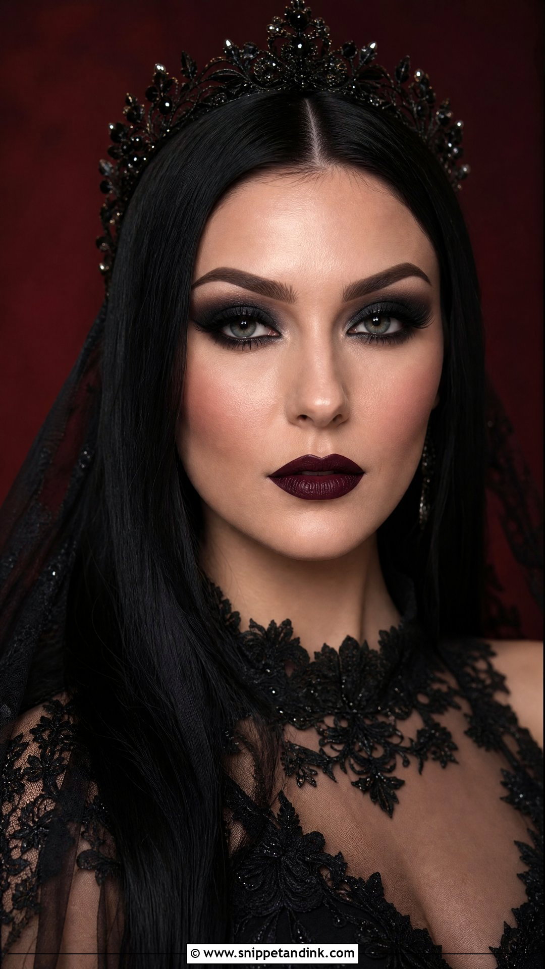 Dark Bridal Makeup With Gothic Glam - Snippet and Ink - 20 Dark Bridal Makeup Ideas