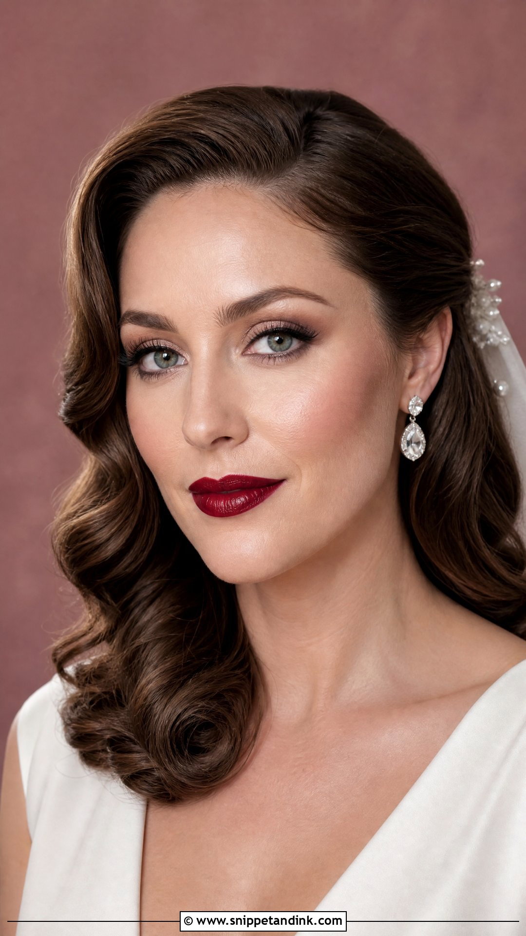 Dark Bridal Makeup With Red Lip - Snippet and Ink - 20 Dark Bridal Makeup Ideas