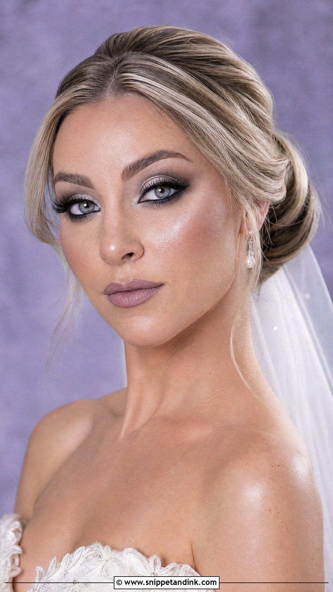 Dark Bridal Makeup With Silver Smokey Eye - Snippet and Ink - 20 Dark Bridal Makeup Ideas