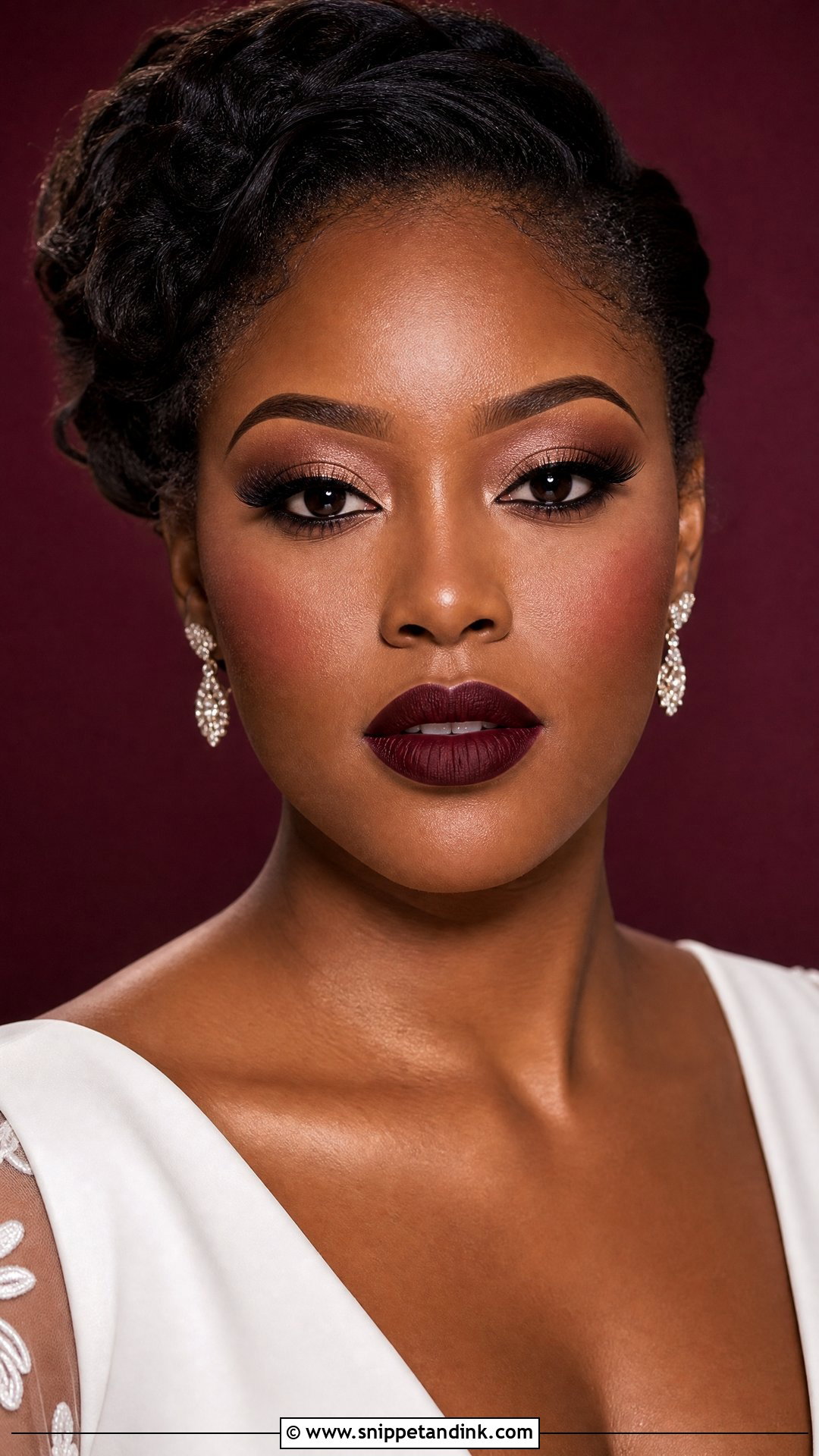 Dark Bridal Makeup With Vampy Lip - Snippet and Ink - 20 Dark Bridal Makeup Ideas