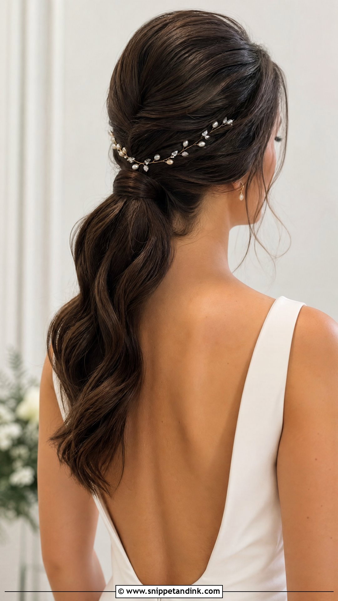 Dark Bridal Ponytail - Snippet and Ink - 15 Dark Bridal Hair Ideas