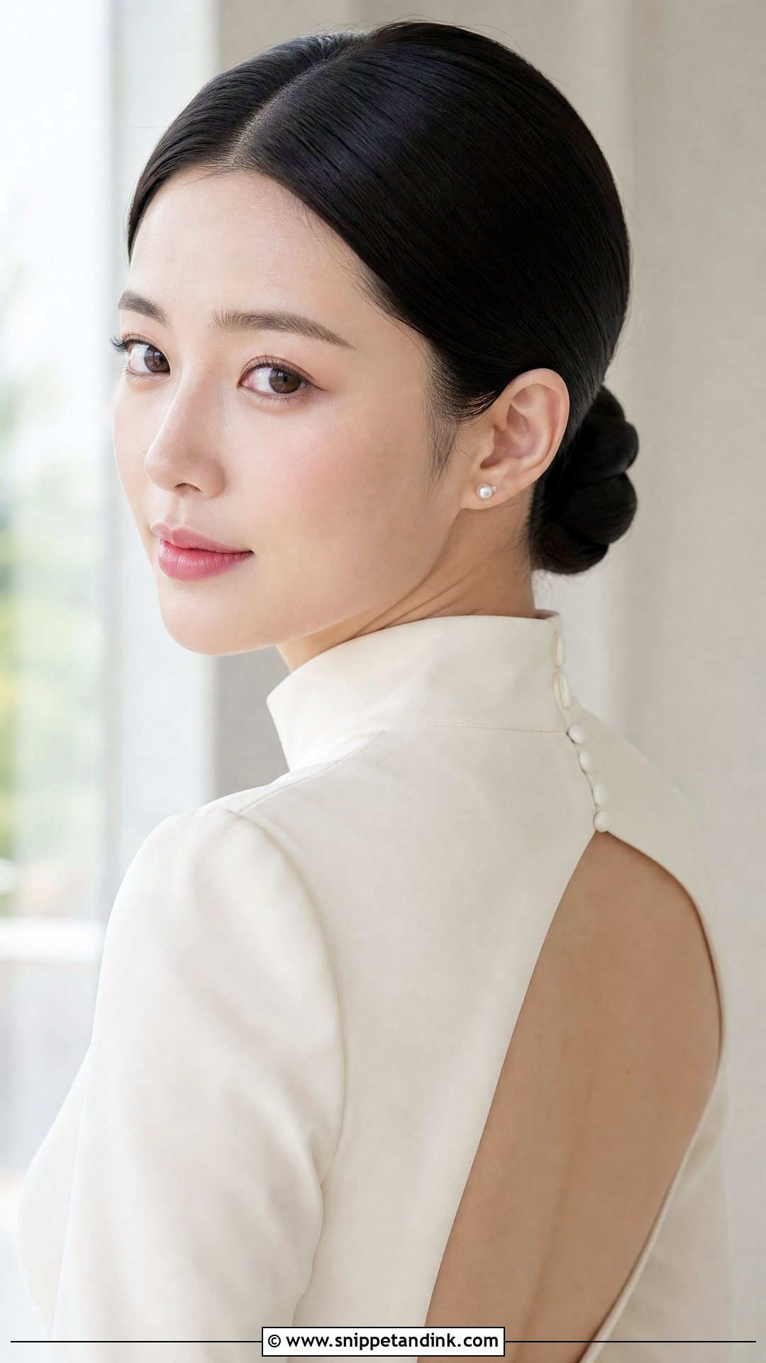Dark Bridal Sleek Bun - Snippet and Ink - 15 Dark Bridal Hair Ideas