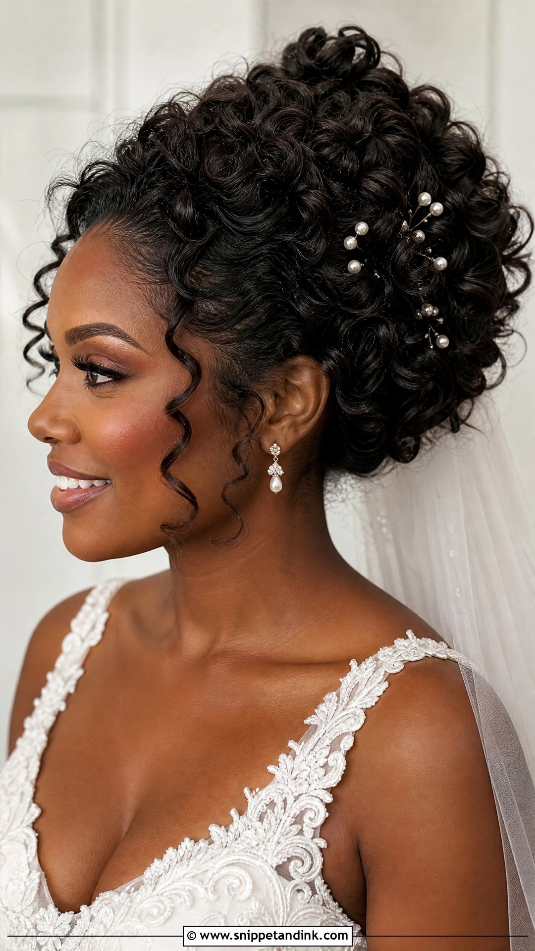 Dark Brown Bridal Curly Updo - Snippet and Ink - 15 Dark Brown Bridal Hair Ideas