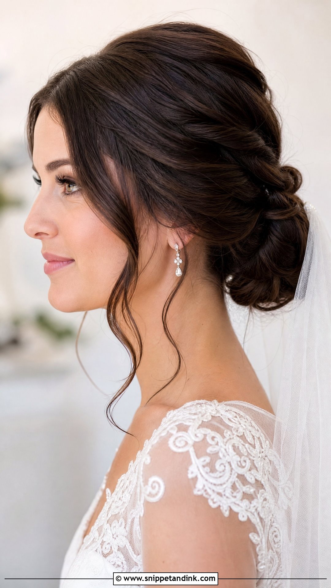 Dark Brown Hair Wedding Chignon - Snippet and Ink - 15 Dark Brown Hair Wedding Hairstyles