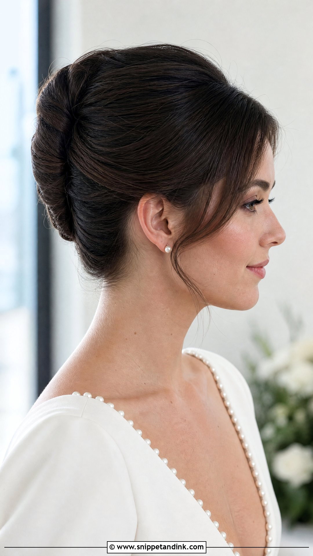 Dark Brown Hair Wedding French Twist - Snippet and Ink - 15 Dark Brown Hair Wedding Hairstyles