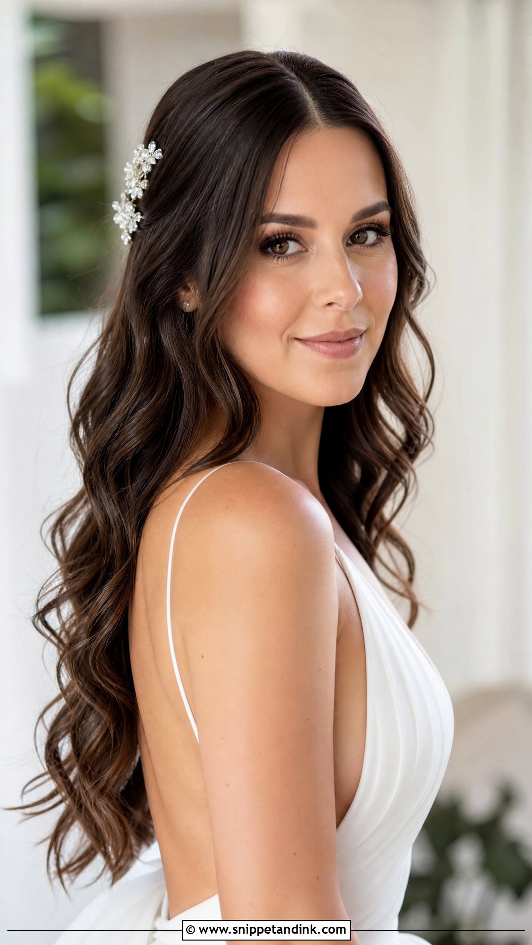 Dark Brown Hair Wedding Loose Waves - Snippet and Ink - 15 Dark Brown Hair Wedding Hairstyles