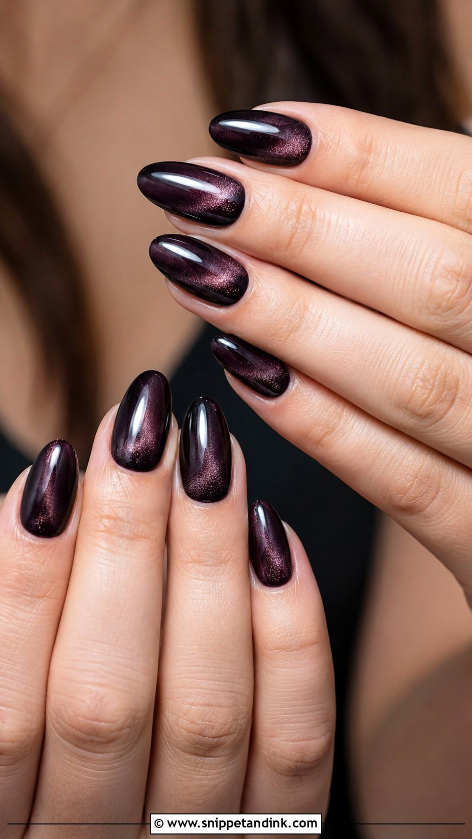 Dark Cat Eye Wedding Nails - Snippet and Ink - 20 Dark Wedding Nails for Bride