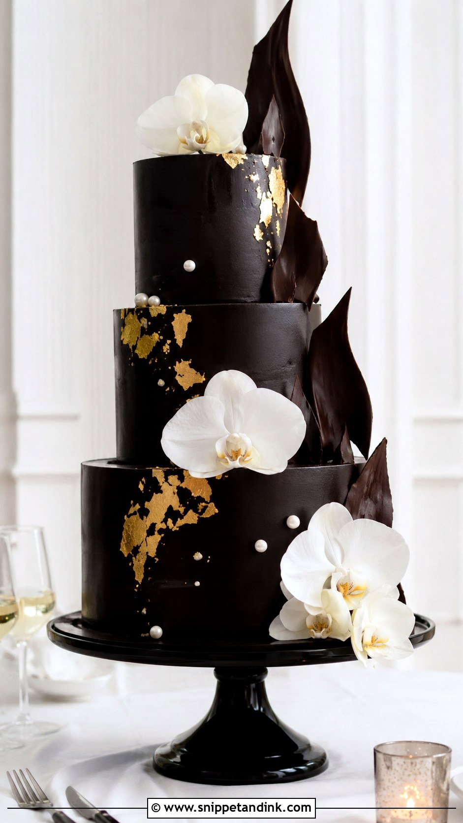 Dark Chocolate Wedding Cake - Snippet and Ink - 20 Chocolate Wedding Cake Ideas