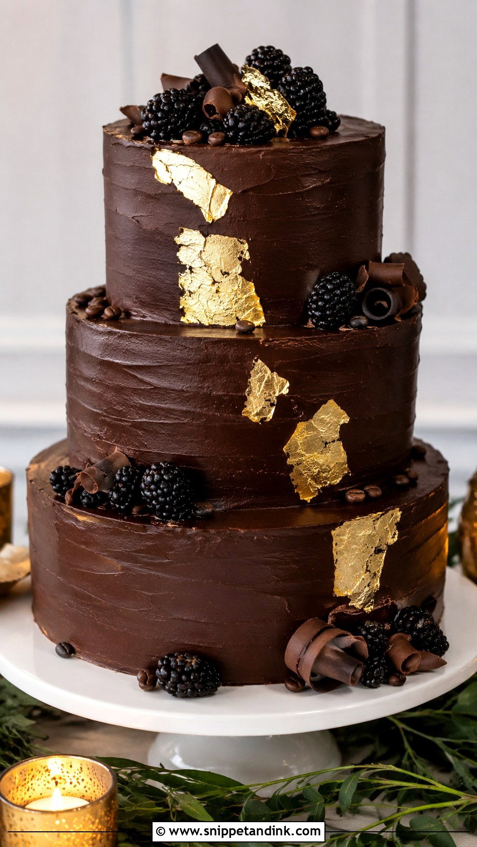 Dark Chocolate Wedding Cake - Snippet and Ink - 30 Masculine Wedding Cake Ideas