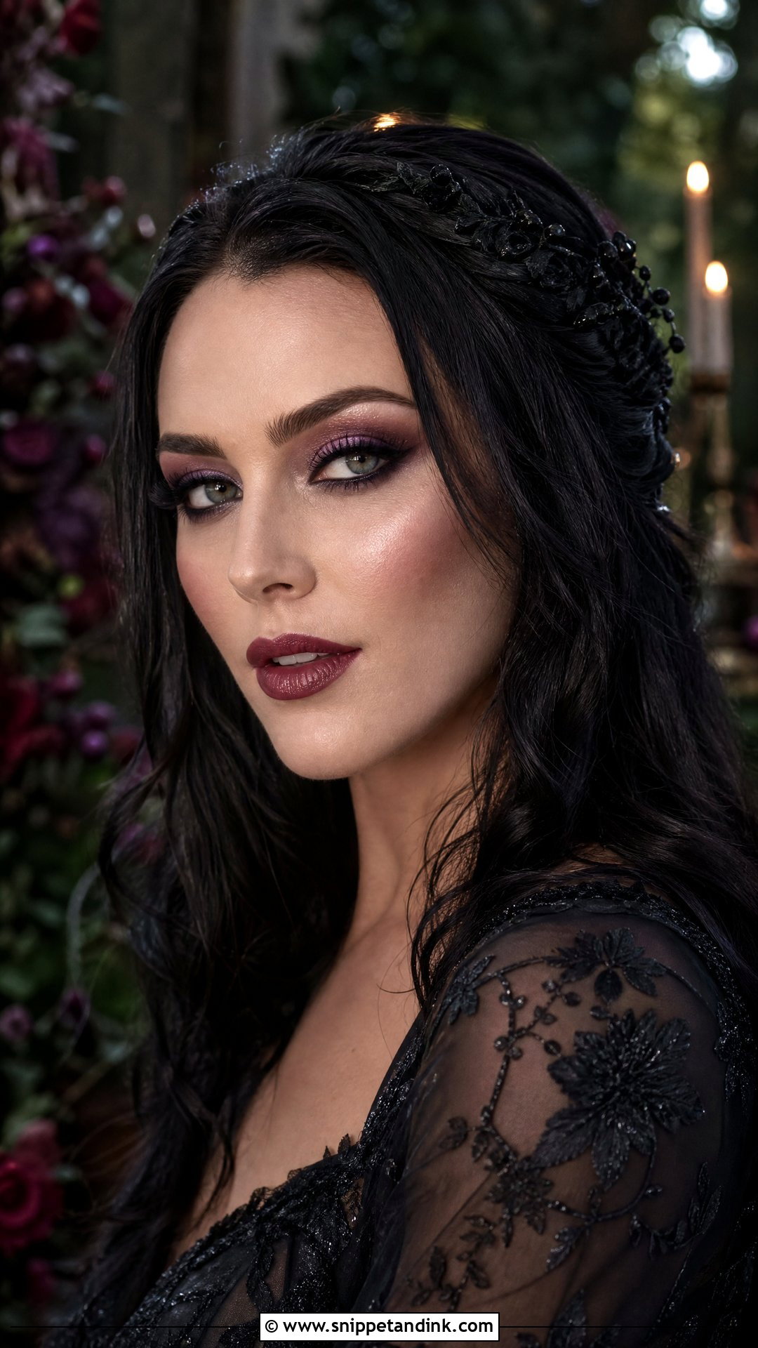 Dark Fairy Bridal Makeup - Snippet and Ink - 20 Goth Bridal Makeup Ideas