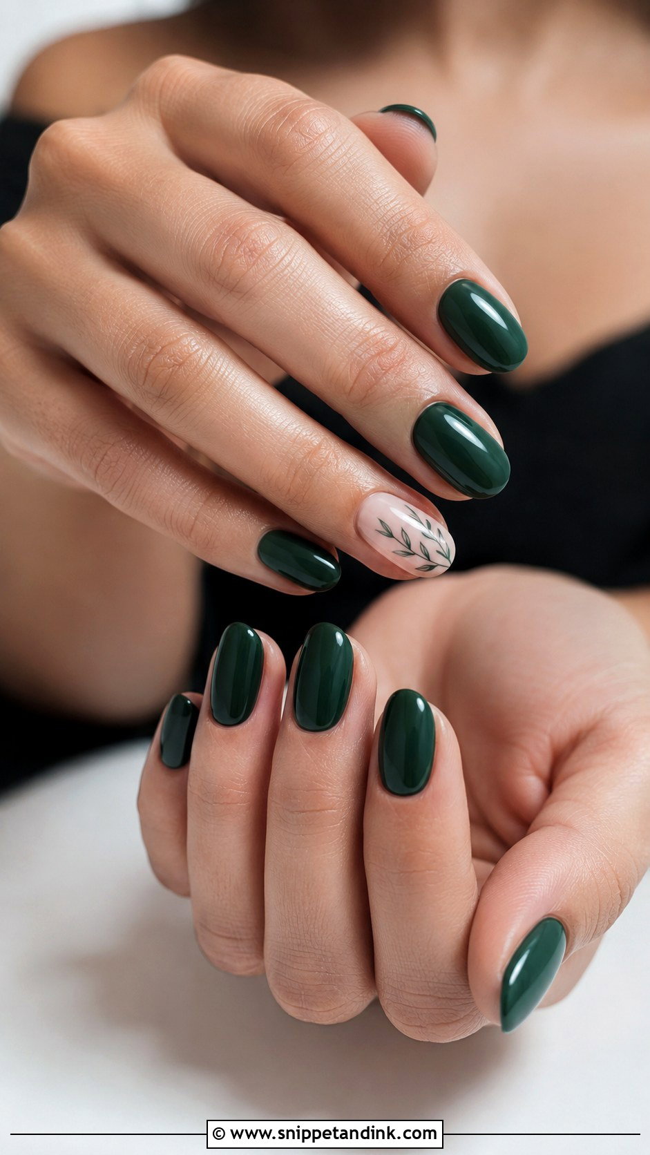 Dark Green Bridal Nails - Snippet and Ink - 20 Dark Wedding Nails for Bride