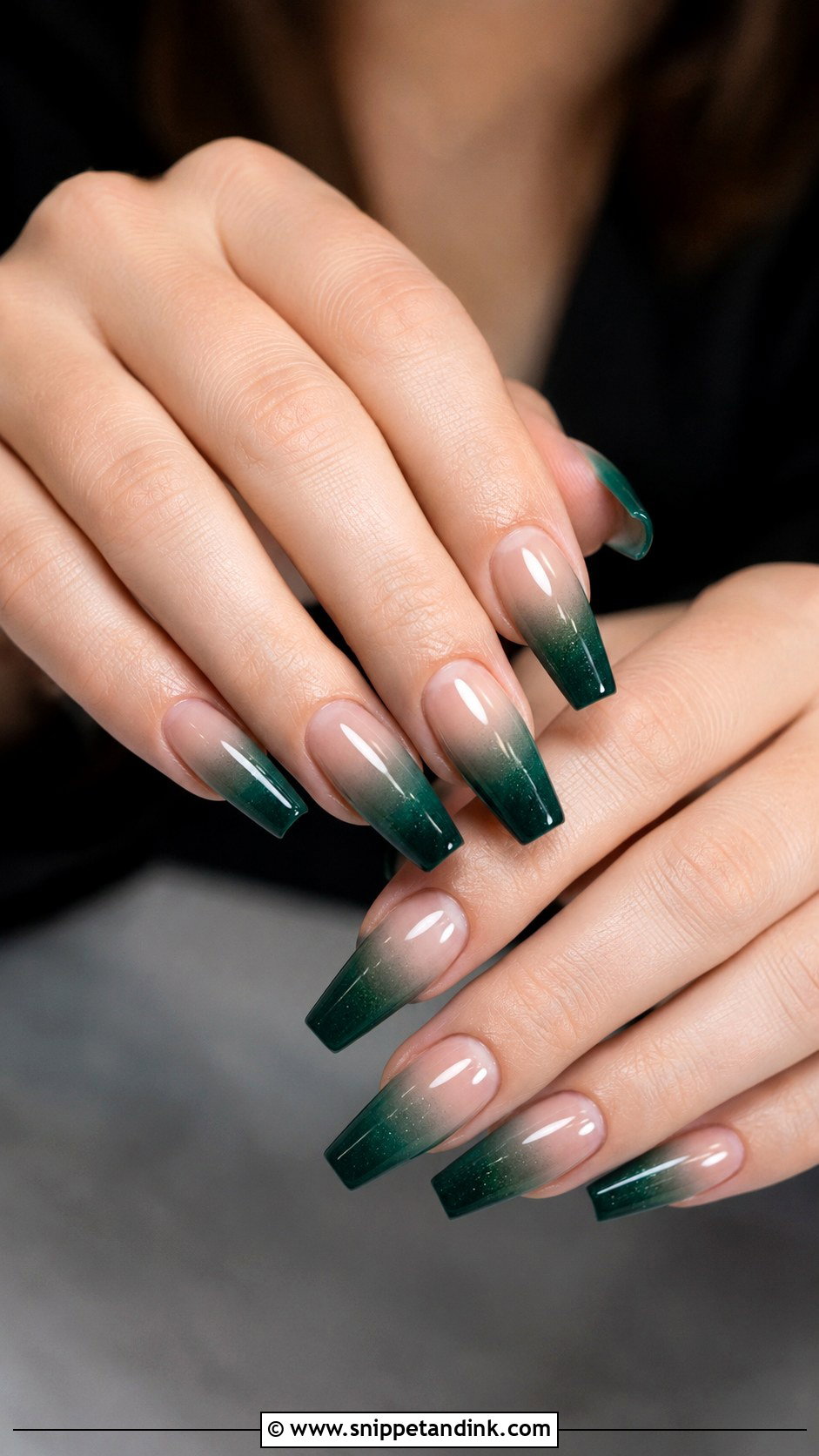 Dark Green Ombre Wedding Nails - Snippet and Ink - 20 Dark Green Wedding Nails