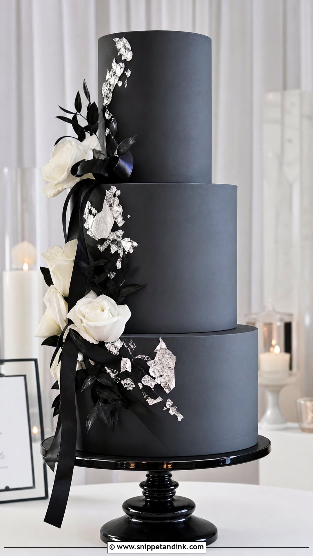 Dark Grey Wedding Cake - Snippet and Ink - 25 Grey Cake Ideas for Wedding