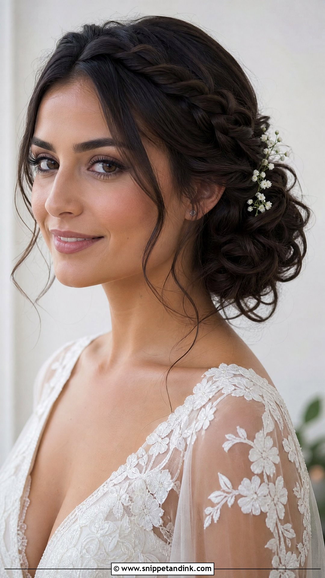 Dark Hair Bridal Crown Braid - Snippet and Ink - 15 Dark Hair Bridal Hairstyles