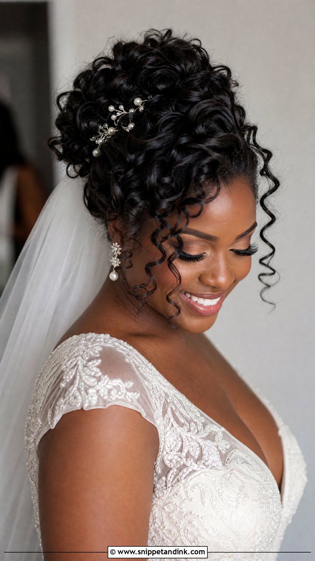 Dark Hair Bridal Curly Updo - Snippet and Ink - 15 Dark Hair Bridal Hairstyles