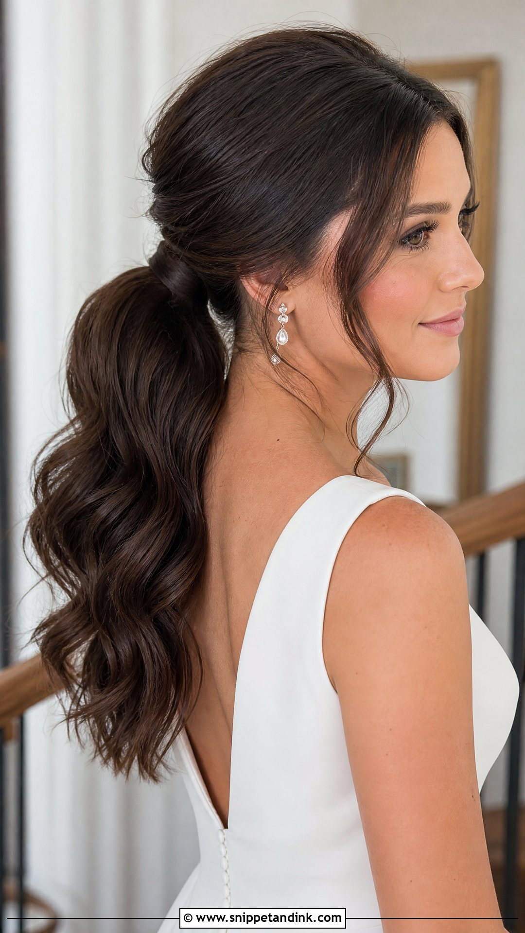 Dark Hair Bridal Ponytail - Snippet and Ink - 15 Dark Hair Bridal Hairstyles