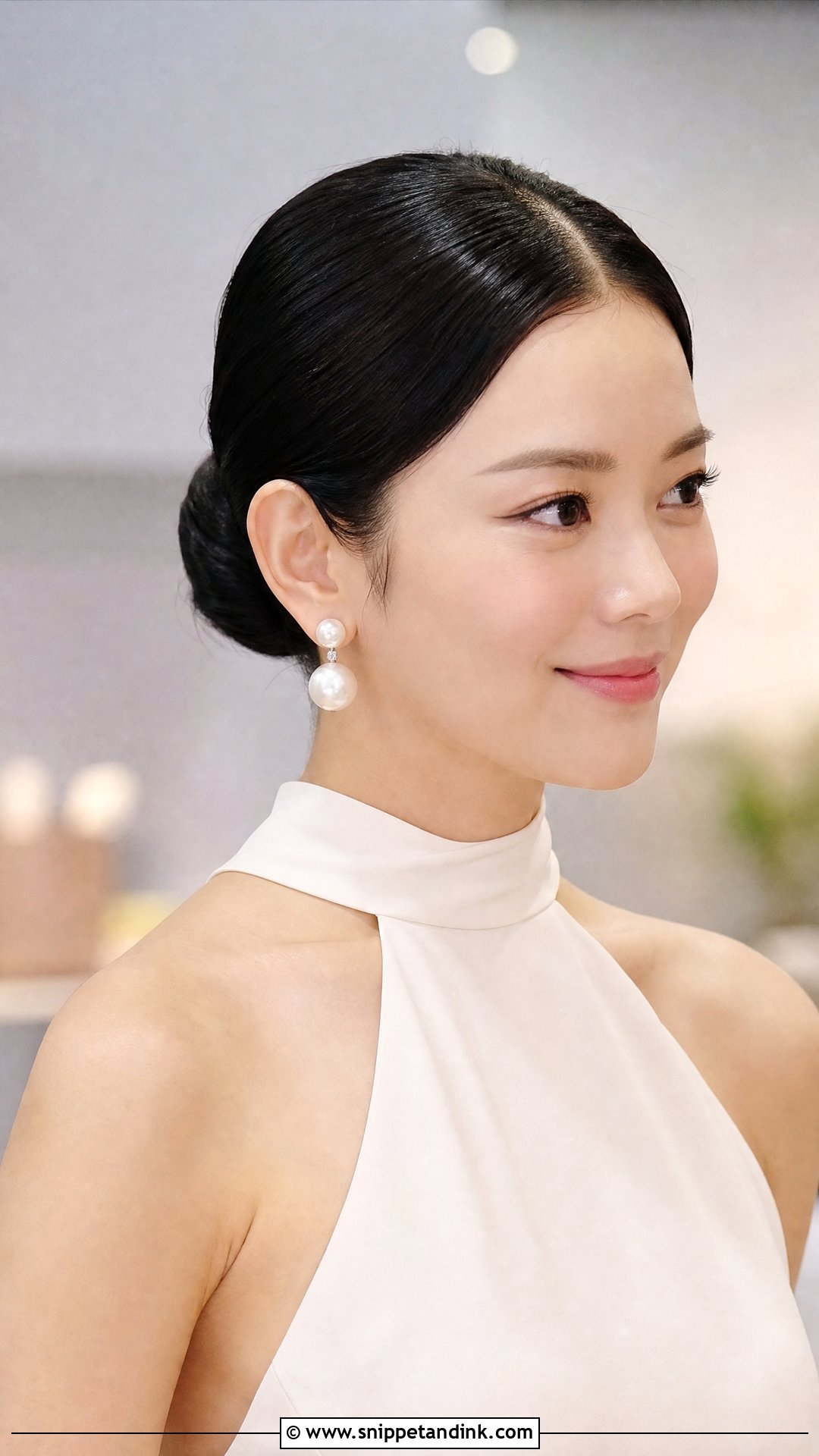 Dark Hair Bridal Sleek Bun - Snippet and Ink - 15 Dark Hair Bridal Hairstyles