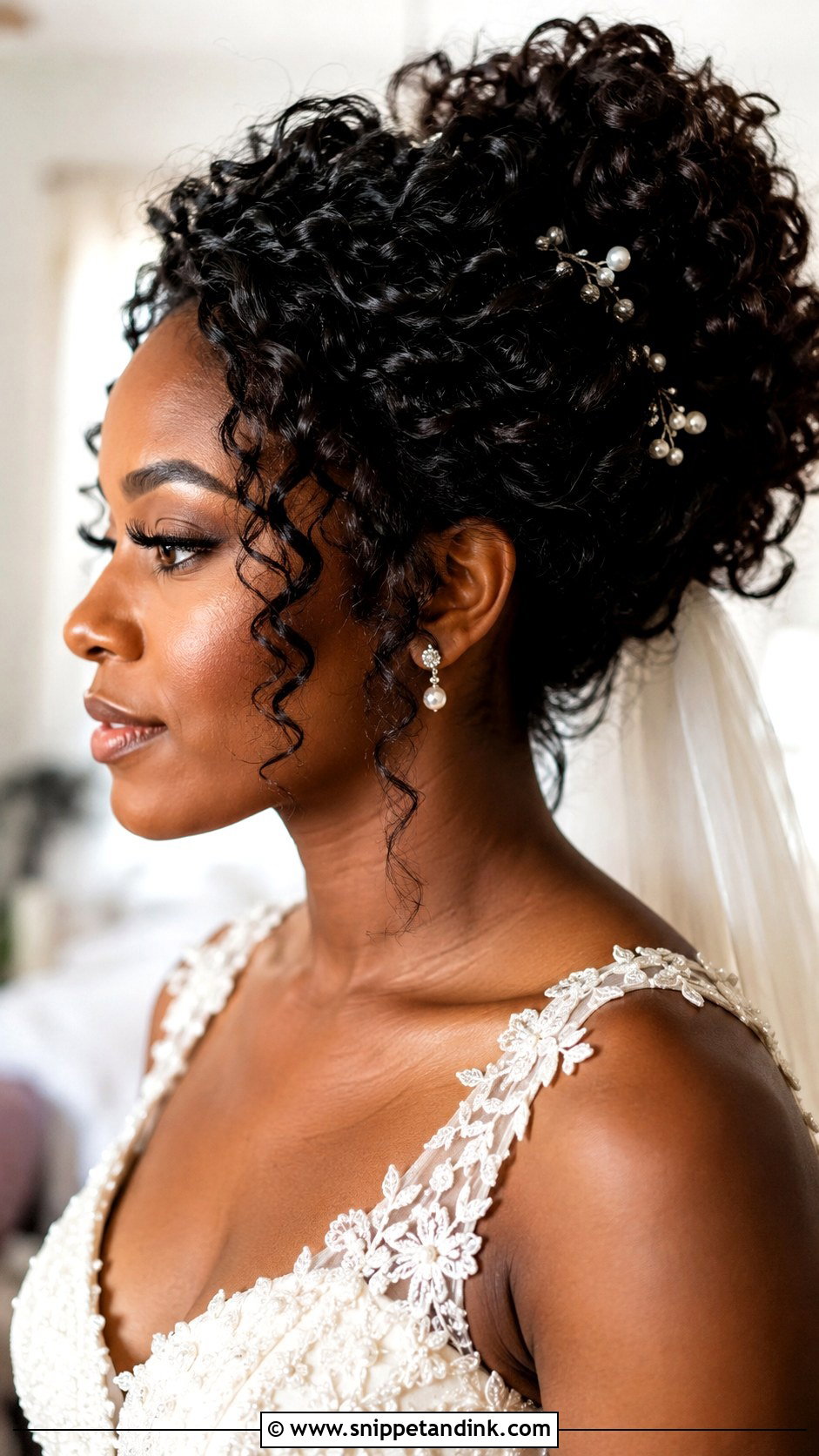 Dark Hair Curly Updo Wedding Hairstyle - Snippet and Ink - 15 Wedding Hairstyles for Dark Hair