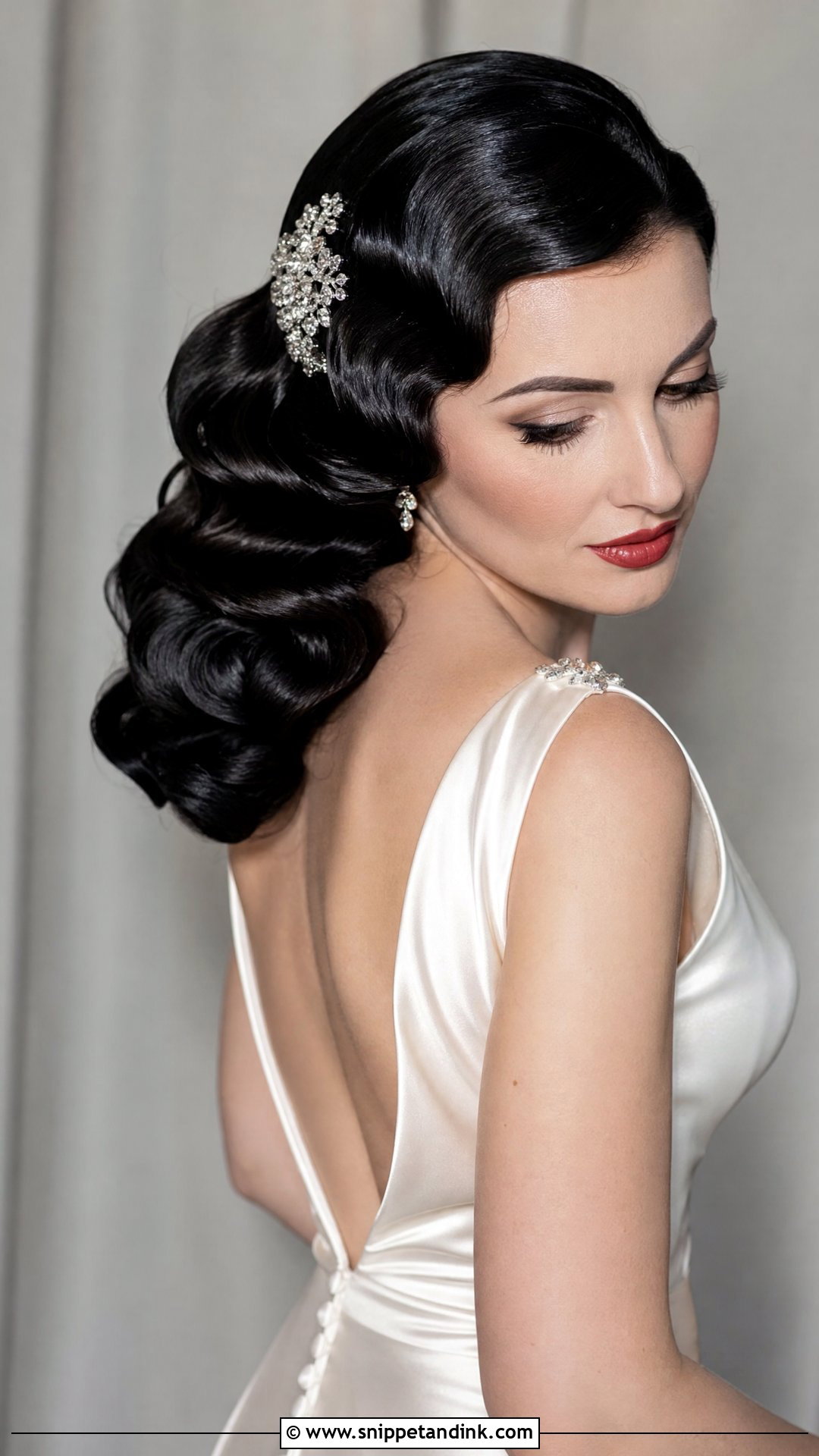 Dark Hair Vintage Wedding Style - Snippet and Ink - 20 Dark Wedding Hair Ideas