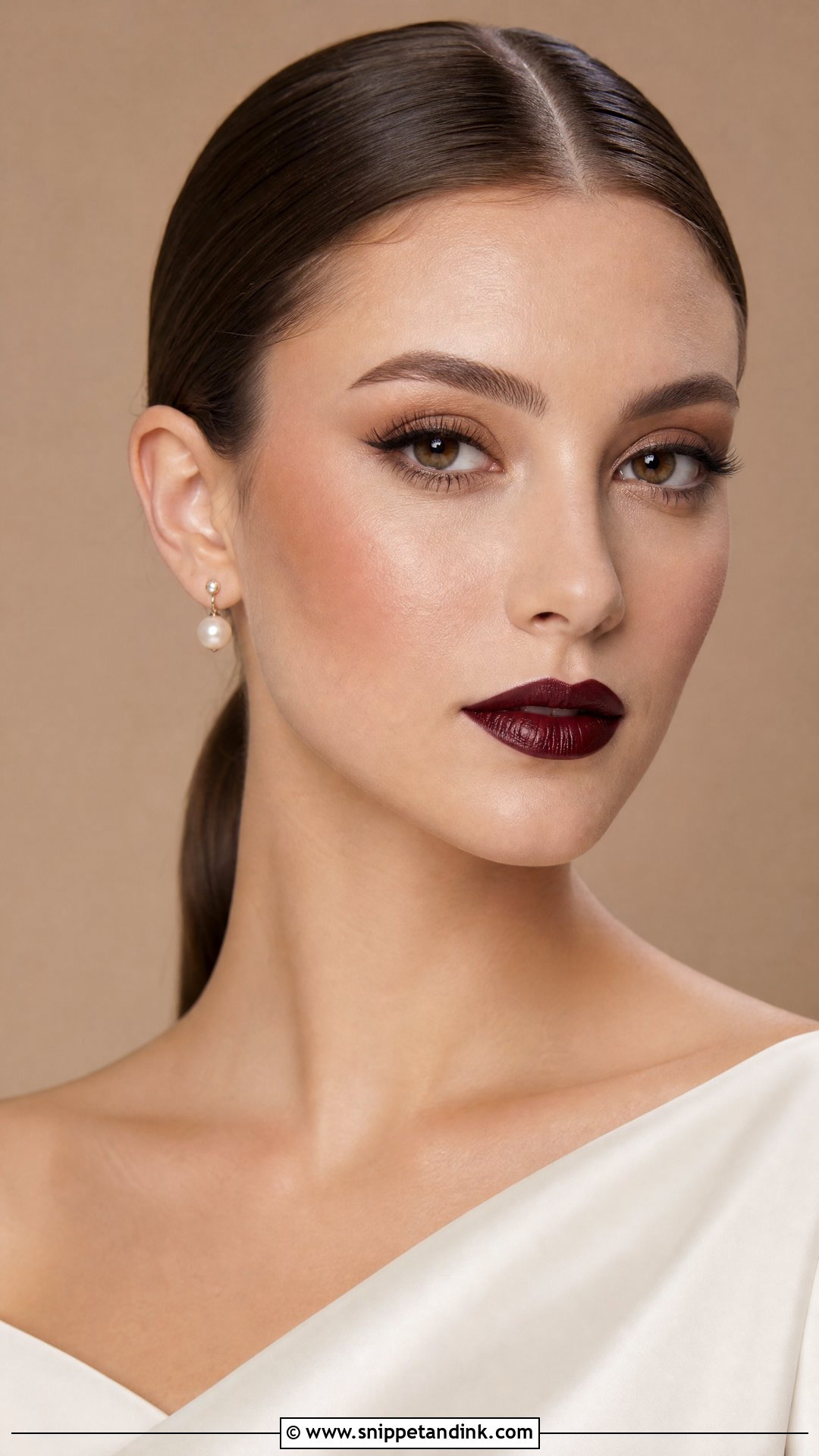 Dark Lip Bridal Makeup - Snippet and Ink - 20 Bold Bridal Makeup Ideas