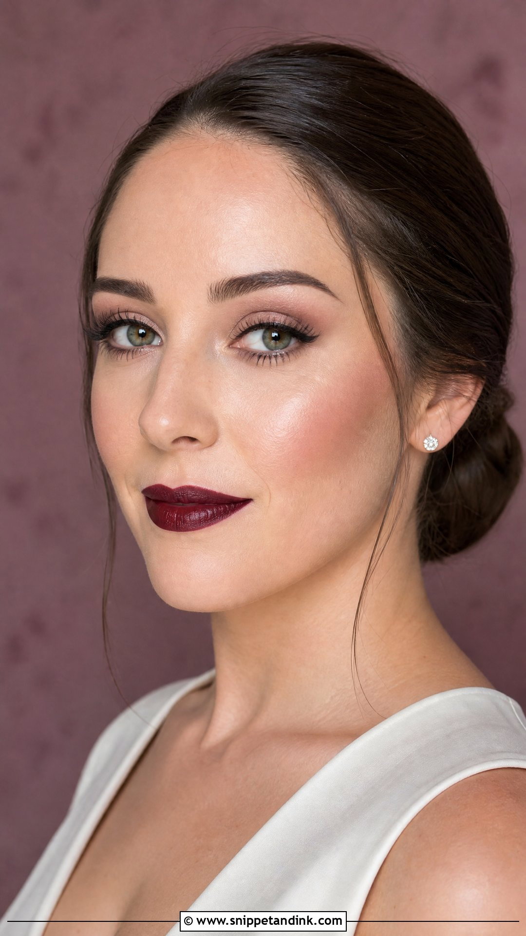Dark Lip Wedding Makeup - Snippet and Ink - 25 Dramatic Wedding Makeup Ideas