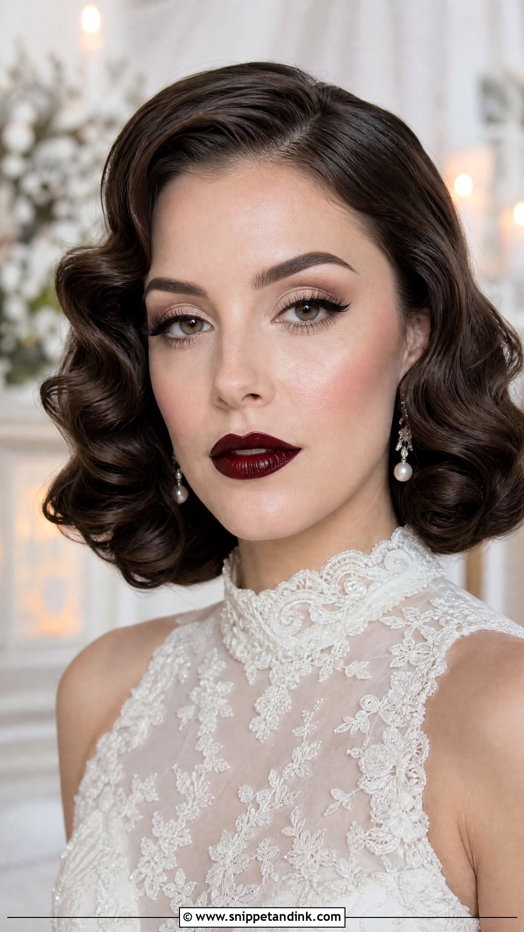 Dark Lip Wedding Makeup - Snippet and Ink - 20 Bold Wedding Makeup Ideas