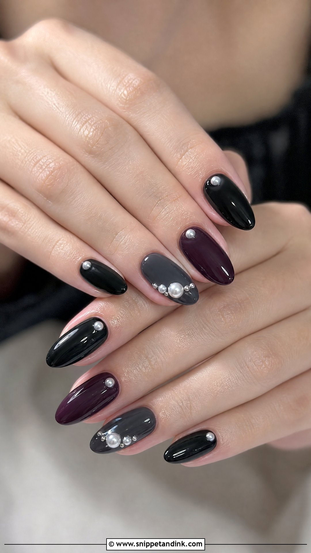 Dark Pearl Wedding Nails - Snippet and Ink - 25 Dark Wedding Nails