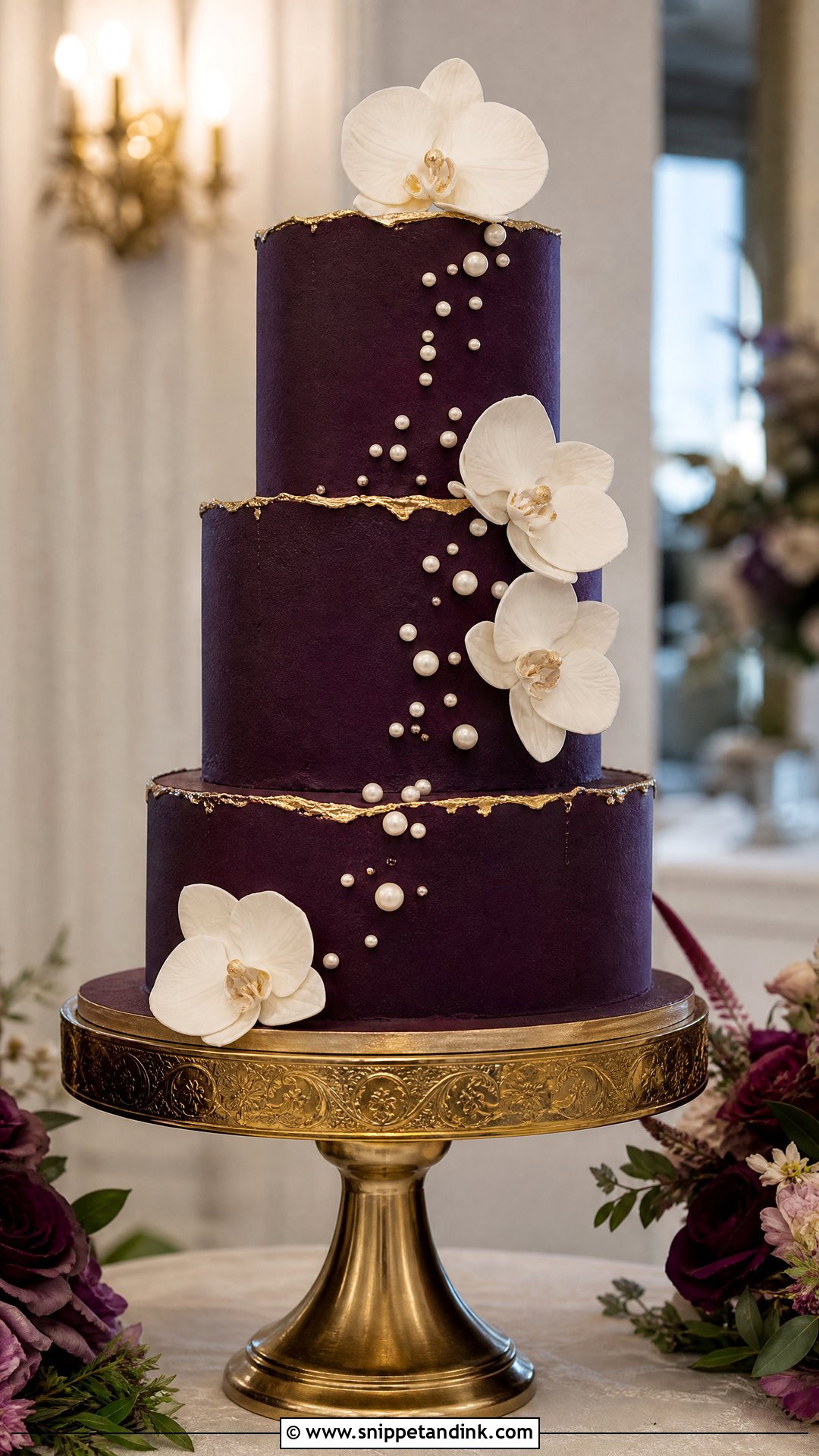 Dark Purple Wedding Cake - Snippet and Ink - 25 Purple Cake Aesthetic Ideas for Wedding