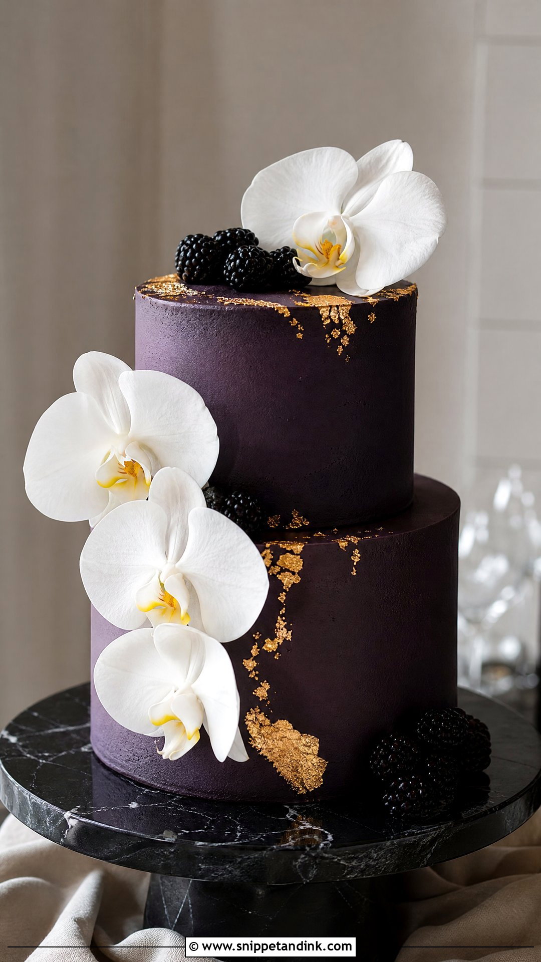Dark Purple Wedding Cake - Snippet and Ink - 20 Purple Wedding Cakes