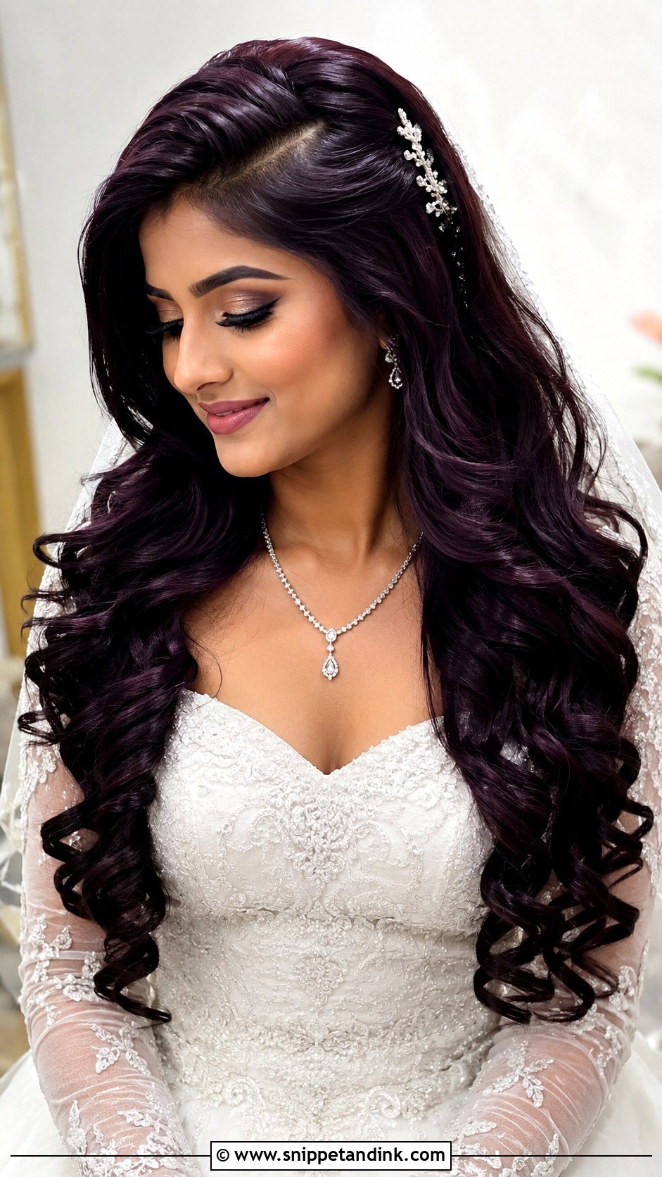 Dark Purple Wedding Hair - Snippet and Ink - 15 Purple Wedding Hair Ideas