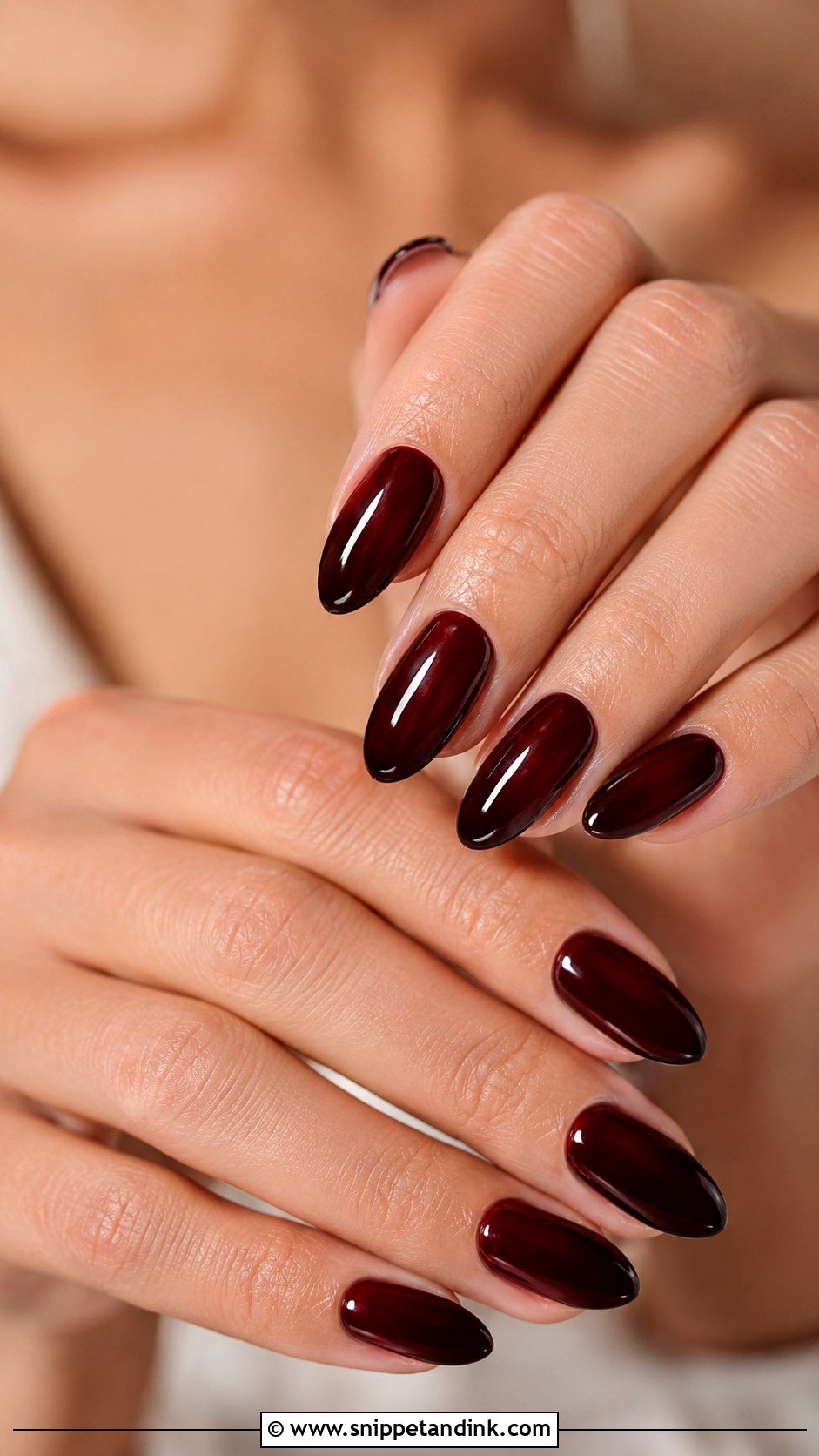 Dark Red Bridal Nails - Snippet and Ink - 20 Red Bridal Nail Art Ideas