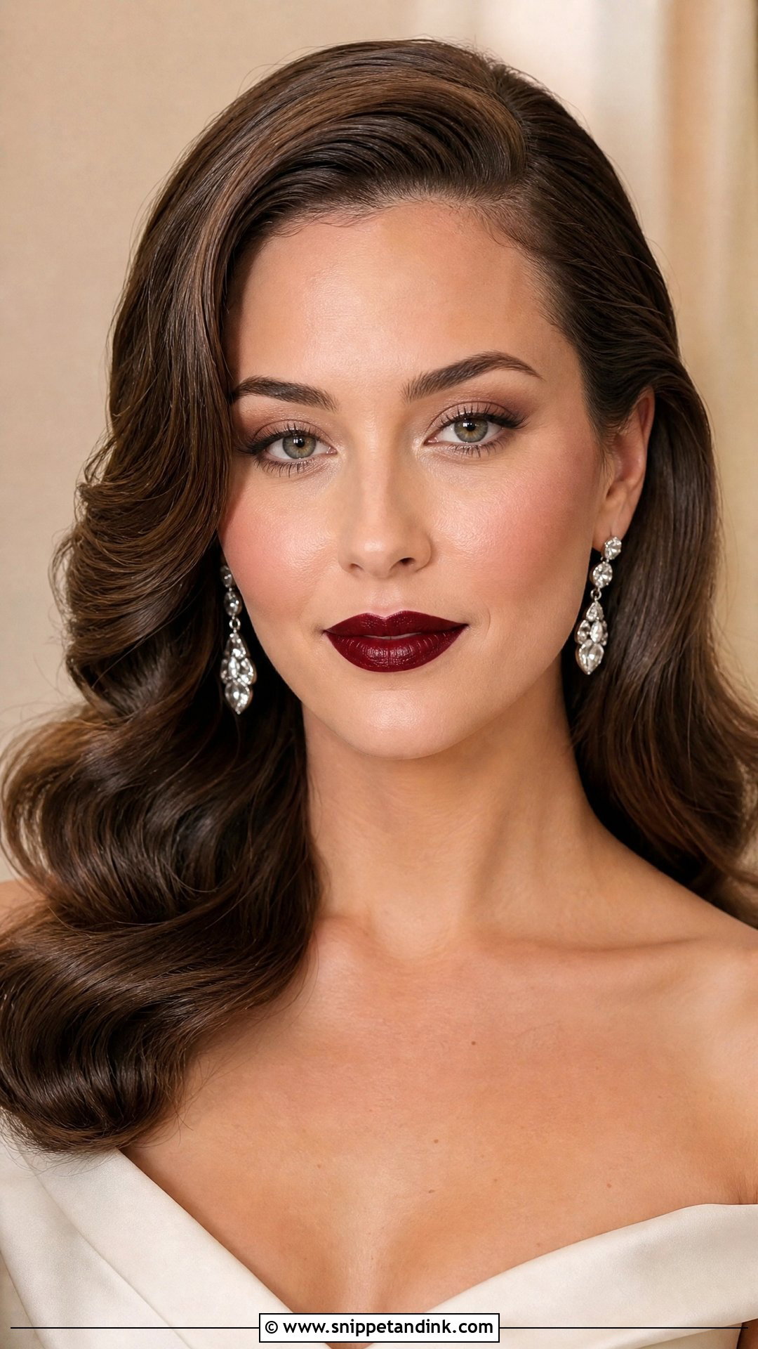Dark Red Lip Bridal Makeup - Snippet and Ink - 20 Edgy Bridal Makeup Ideas