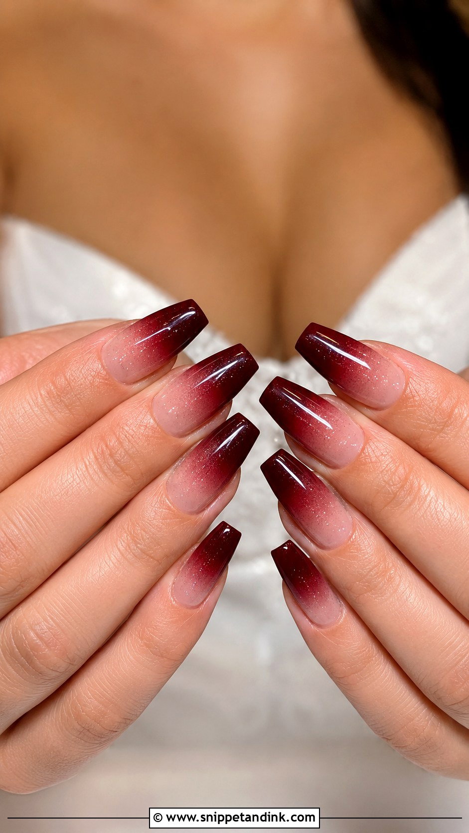 Dark Red Ombre Bridal Nails - Snippet and Ink - 20 Dark Bridal Nails
