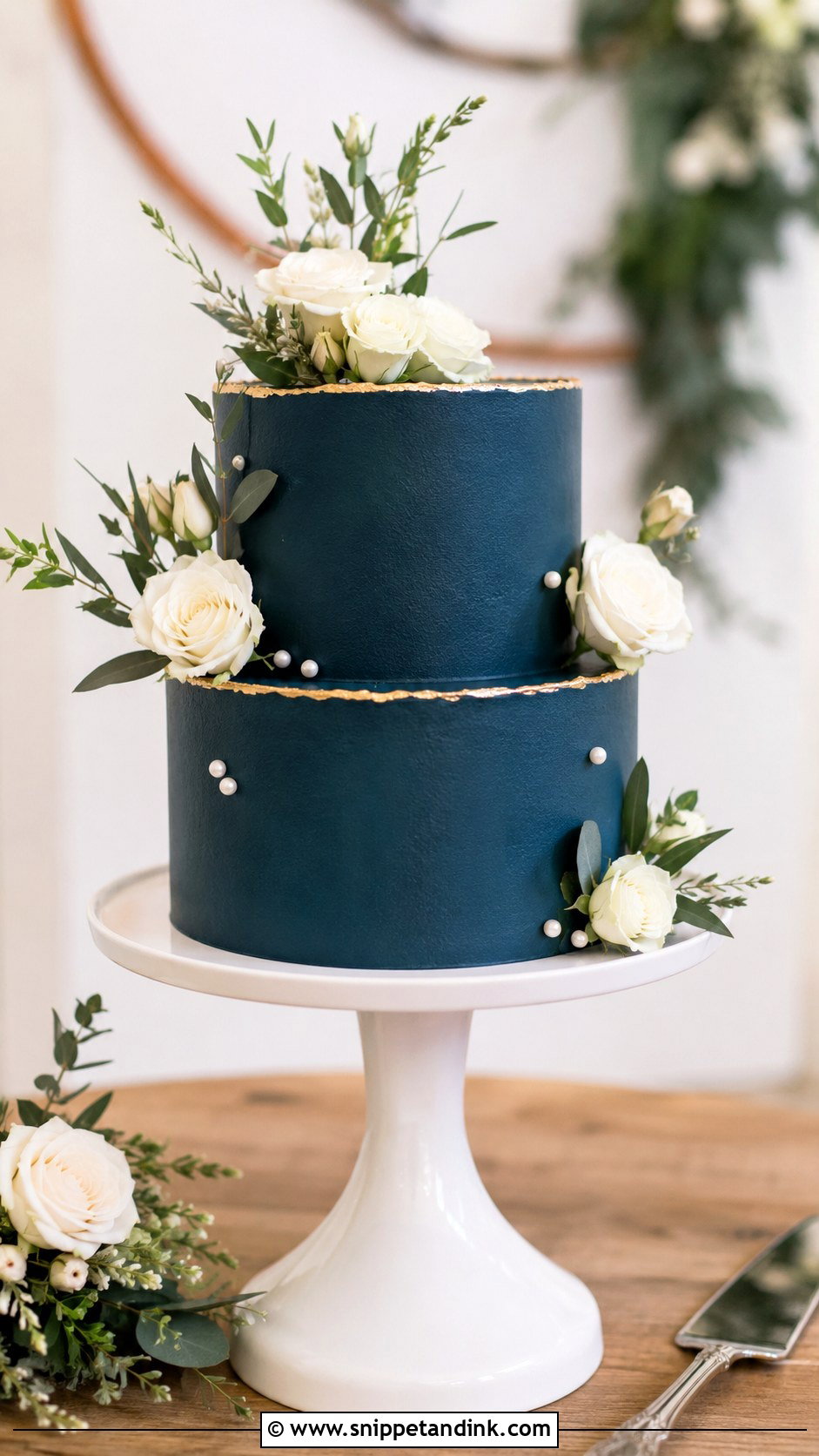 Dark Teal Small Wedding Cake - Snippet and Ink - 25 Dark Teal Wedding Cake Ideas