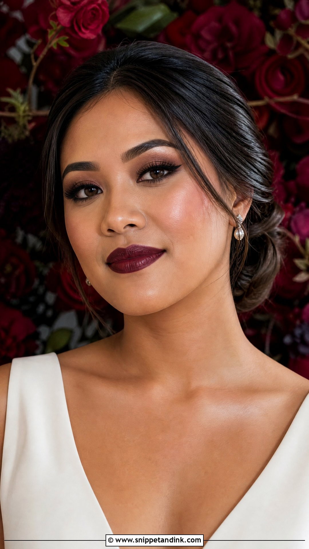 Dark Wedding Makeup With Black Cherry Lip - Snippet and Ink - 25 Dark Wedding Makeup Ideas