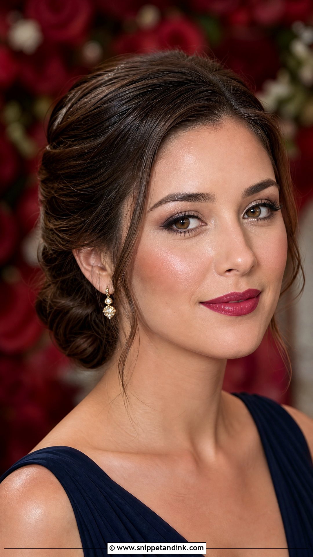 Dark Wedding Makeup With Deep Rose Lip - Snippet and Ink - 25 Dark Wedding Makeup Ideas