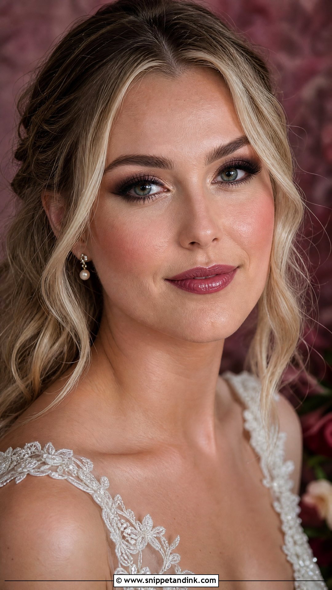 Dark Wedding Makeup With Dewy Skin - Snippet and Ink - 20 Dark Wedding Makeup Brides