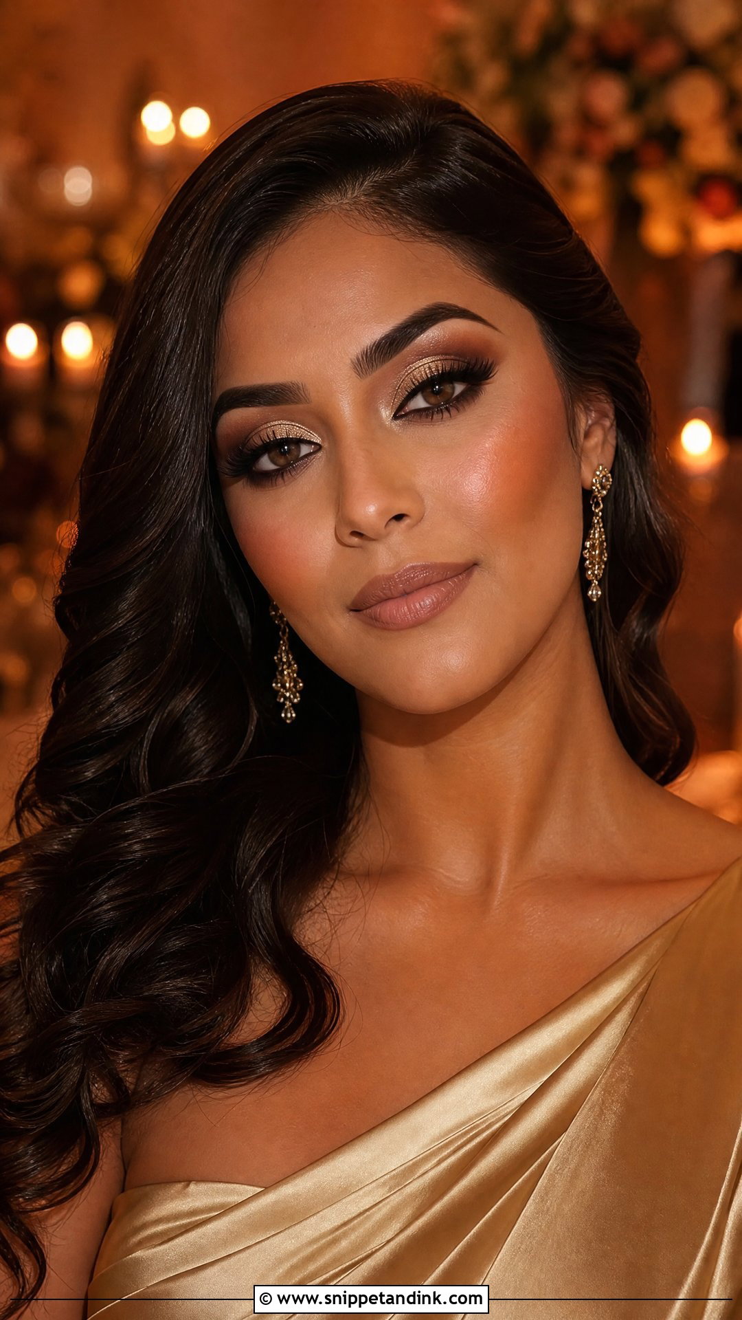 Dark Wedding Makeup With Gold Shimmer Eye - Snippet and Ink - 25 Dark Wedding Makeup Ideas
