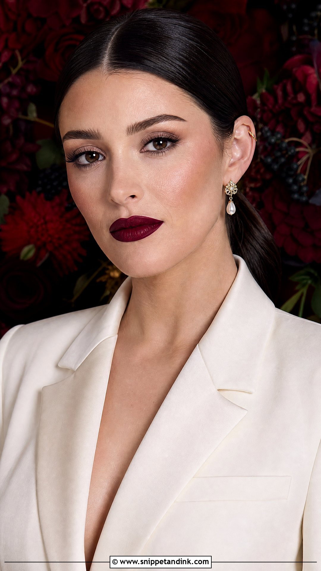 Dark Wedding Makeup With Oxblood Lip - Snippet and Ink - 25 Dark Wedding Makeup Ideas