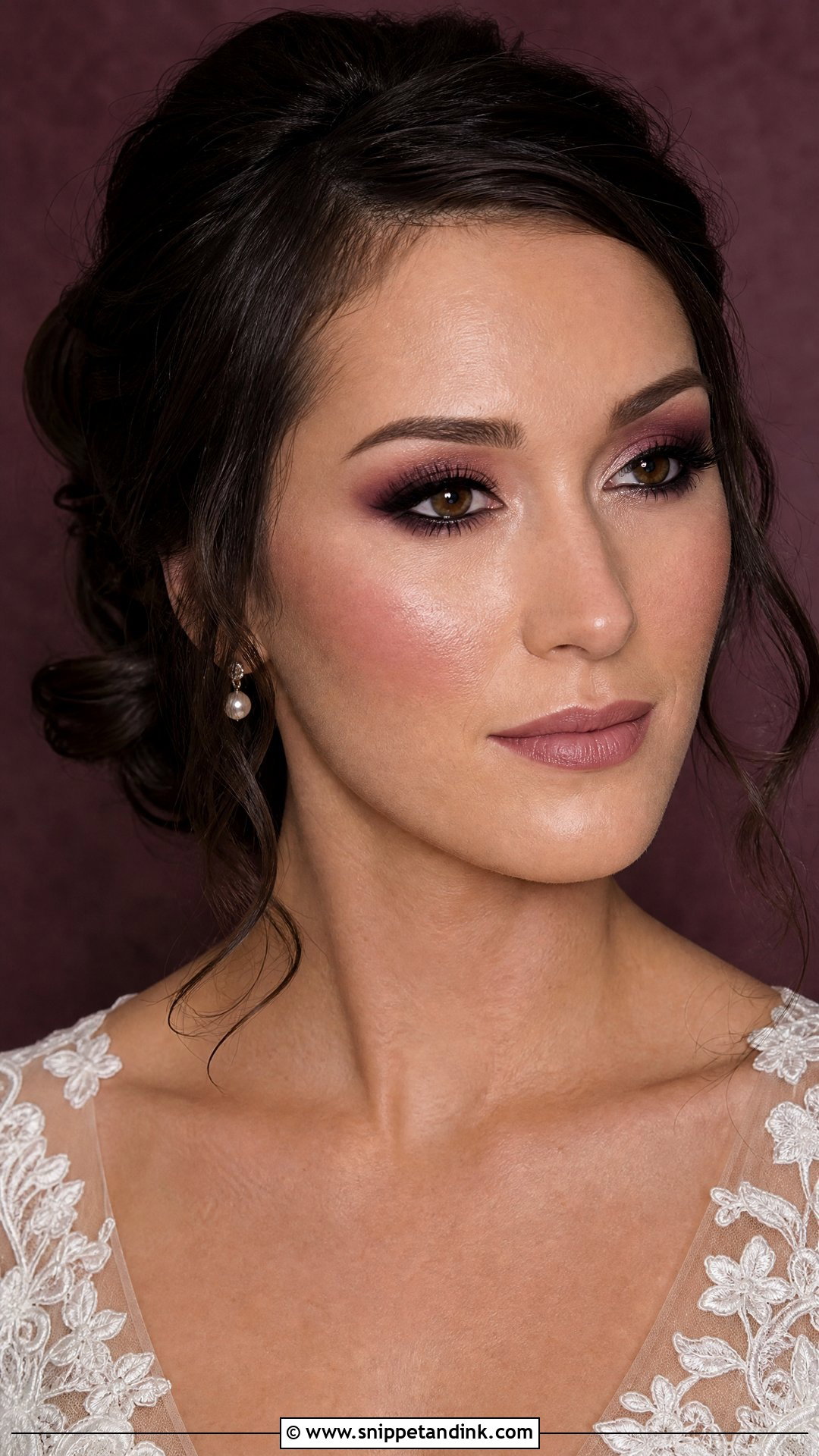 Dark Wedding Makeup With Plum Eyeshadow - Snippet and Ink - 20 Dark Wedding Makeup Brides