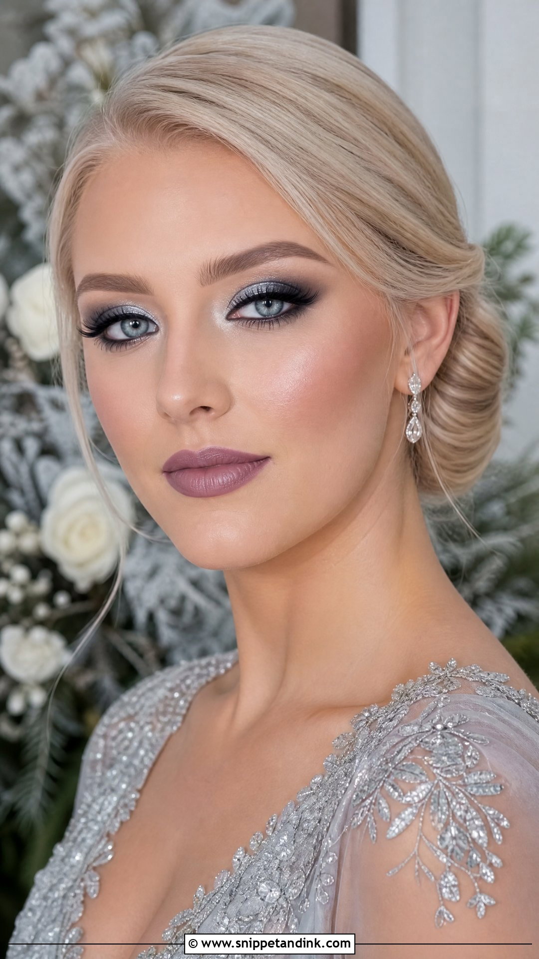 Dark Wedding Makeup With Silver Smokey Eye - Snippet and Ink - 25 Dark Wedding Makeup Ideas