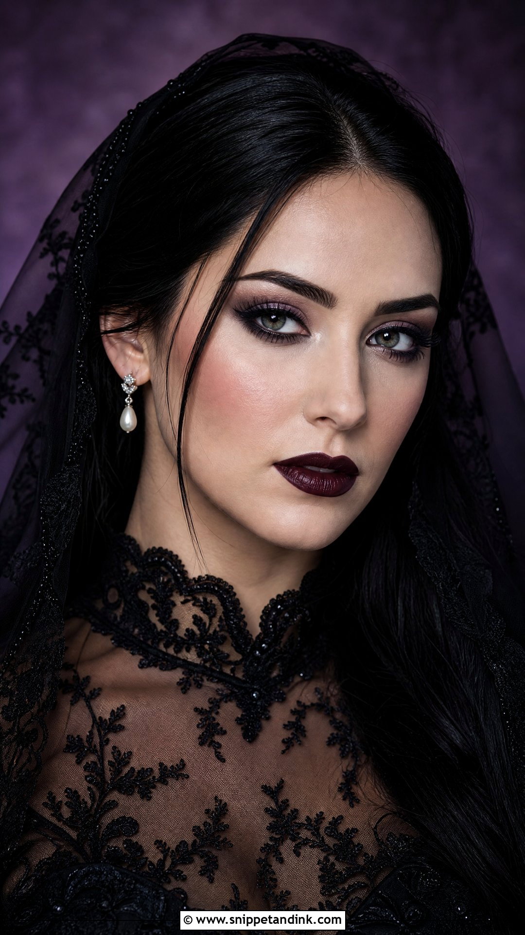 Dark Wedding Makeup With Soft Goth Glam - Snippet and Ink - 20 Dark Wedding Makeup Brides