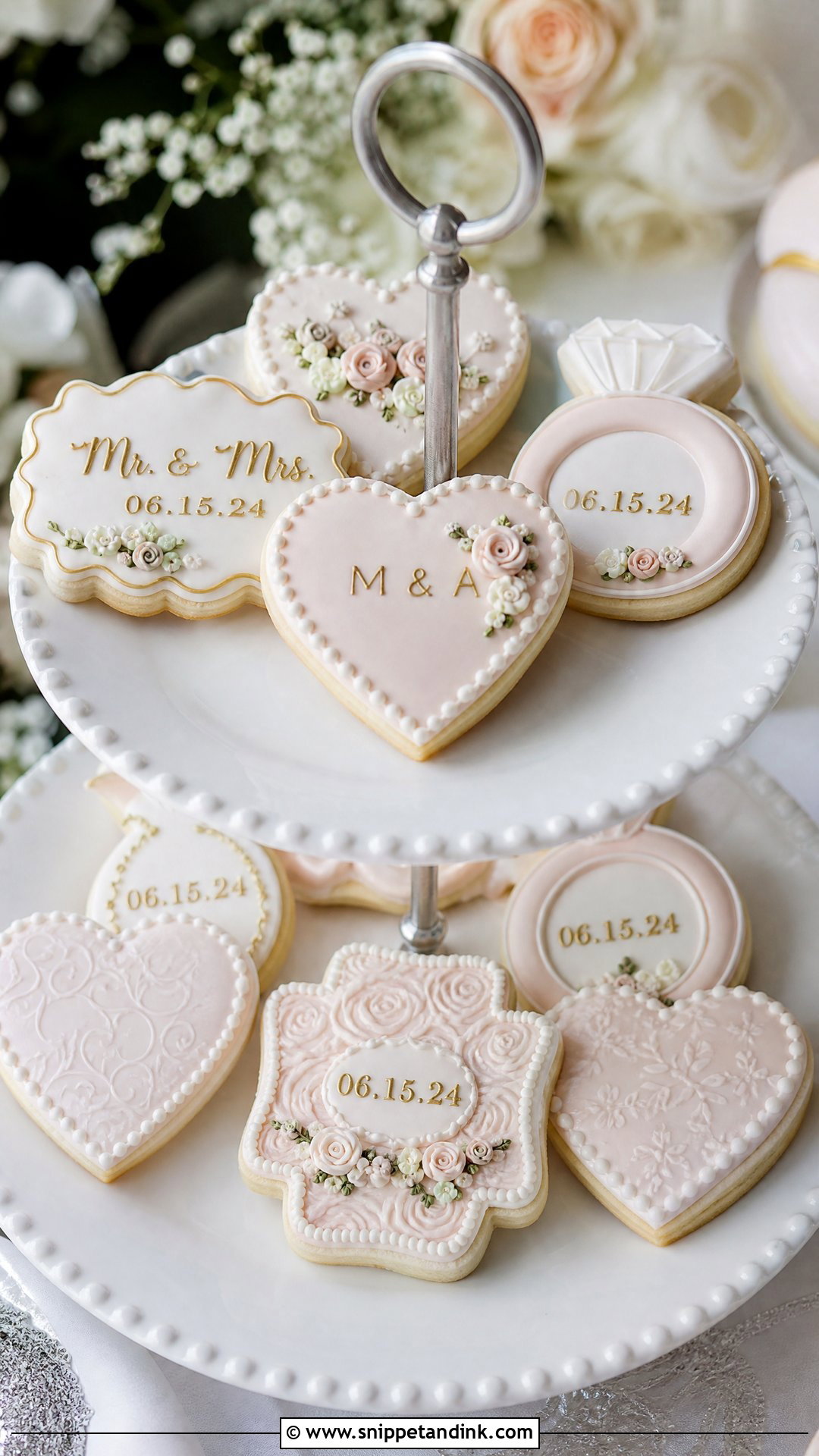Decorated Sugar Wedding Cookies - Snippet and Ink - 20 Wedding Cookies