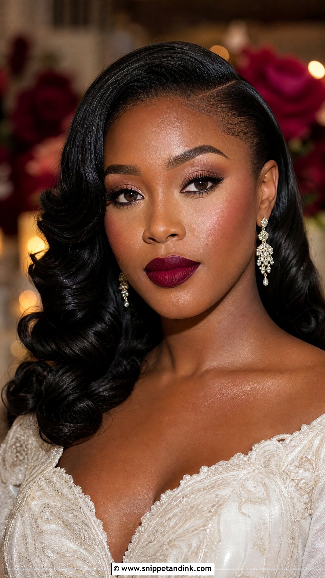 Deep Berry Bridal Makeup - Snippet and Ink - 20 Bride Lipstick Ideas