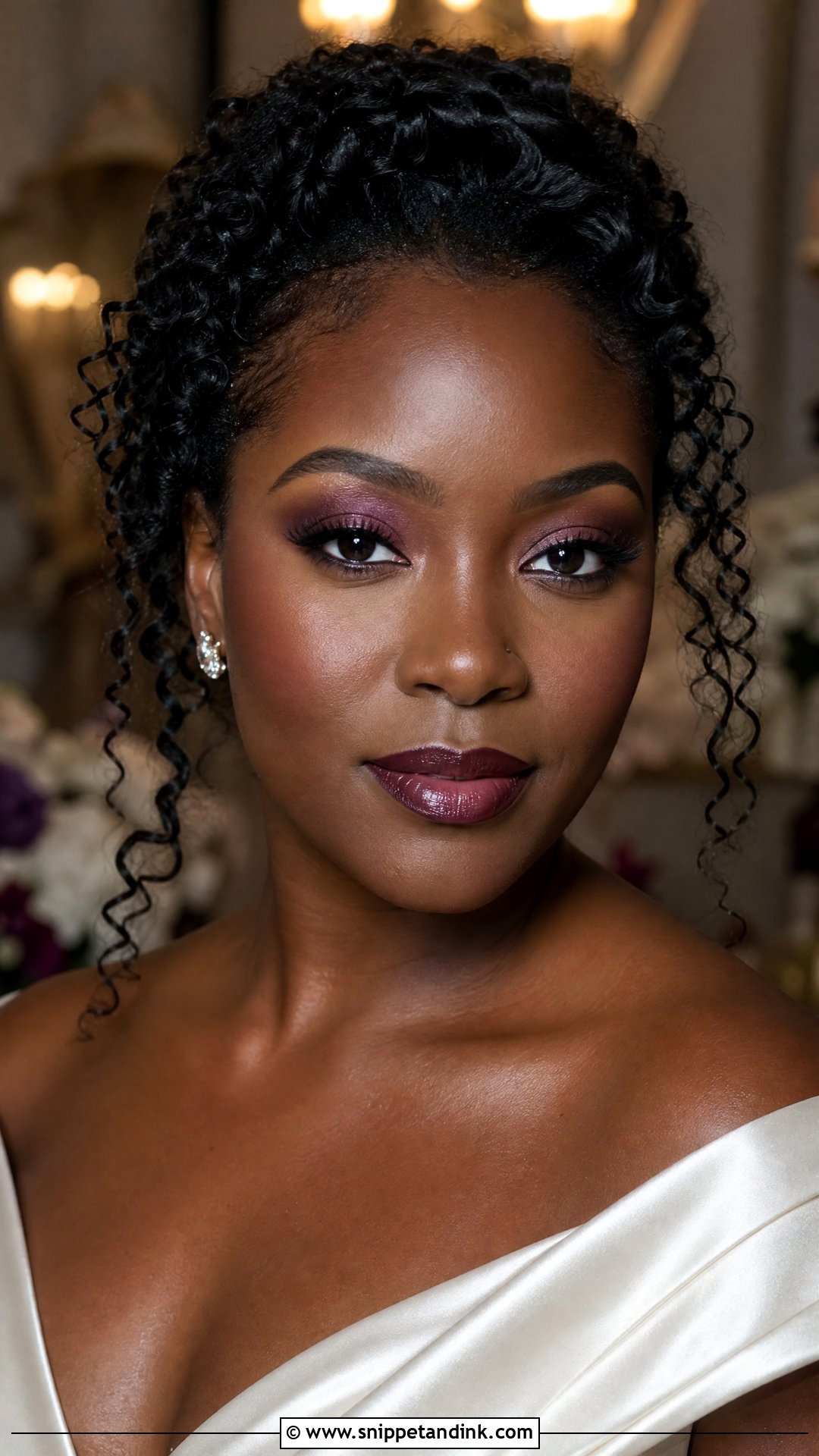 Deep Plum Wedding Makeup - Snippet and Ink - 25 Alt Wedding Makeup Ideas